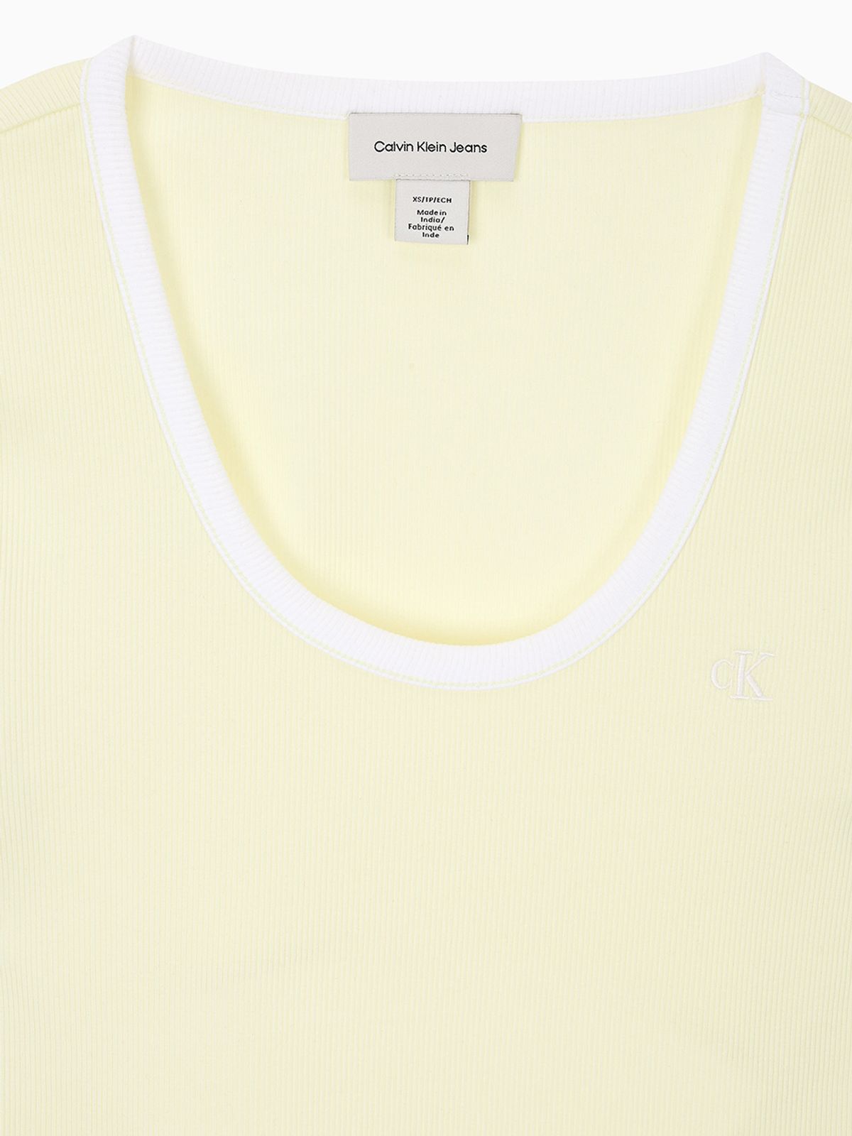 캘빈클라인 진(CALVIN KLEIN JEANS) 여성 베이비립 스쿱 컷아웃 탑 반팔 티셔츠 47F247G ZRK
