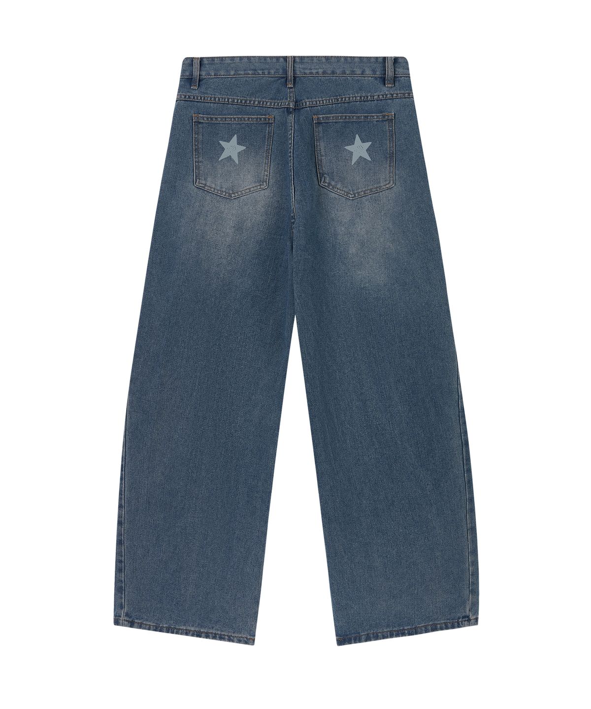 그레이버(GRAVER) [UNISEX]STAR + BADGE 와이드 커브드 진_Dark Blue