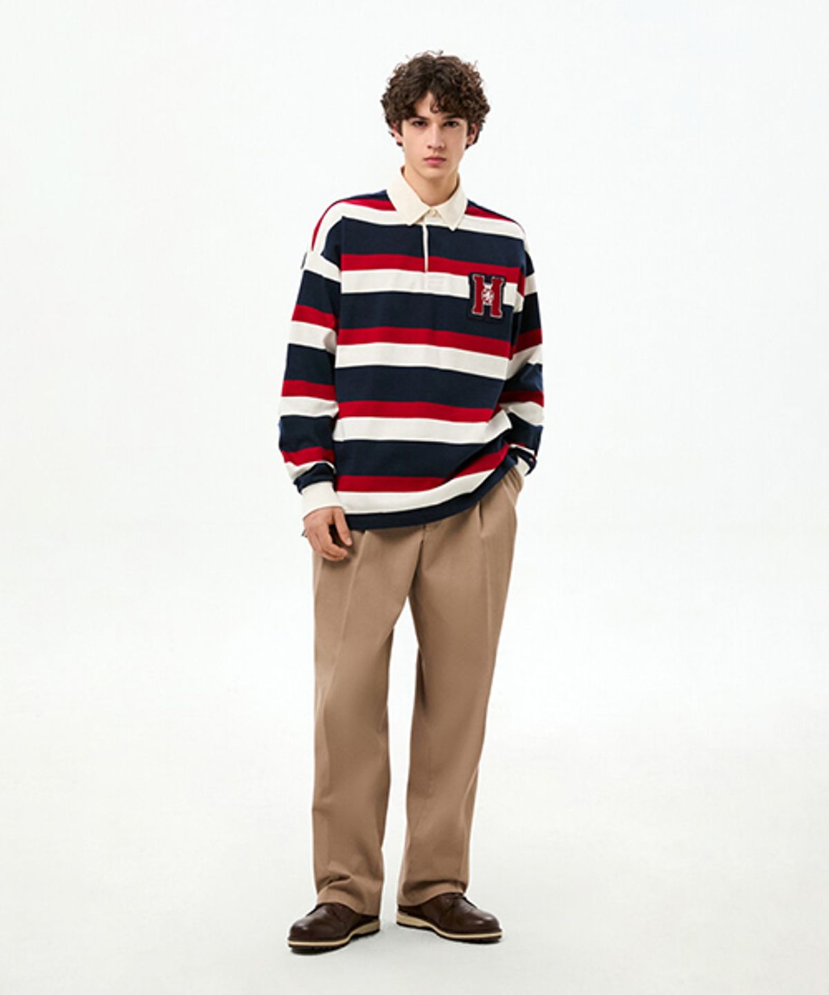 타미힐피거(TOMMY HILFIGER) 크레스트 스트라이프 럭비 티셔츠 (T12G0TKT320MT10FB)