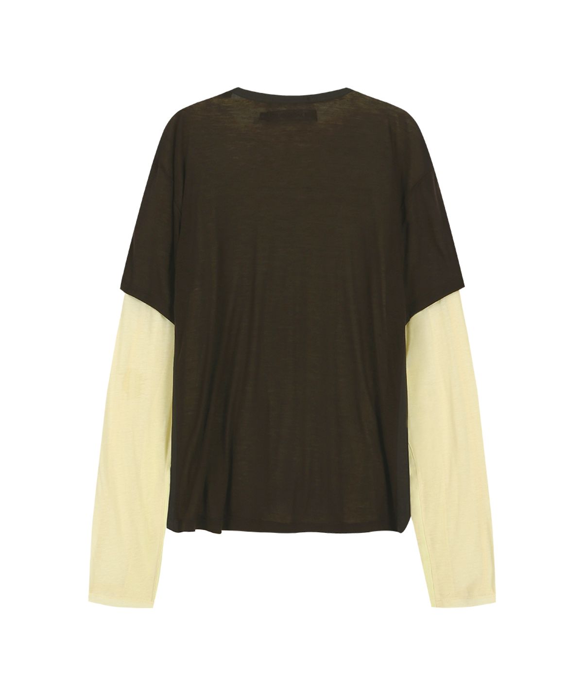 앤더슨벨(ADSB ANDERSSON BELL) BRAD LAYERED T-SHIRT atb1531m(LEMON/BROWN)