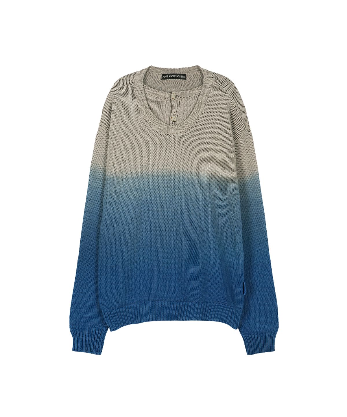 앤더슨벨(ADSB ANDERSSON BELL) GRADIENT HENRY-NECK SWEATER atb1412m(BEIGE/BLUE)