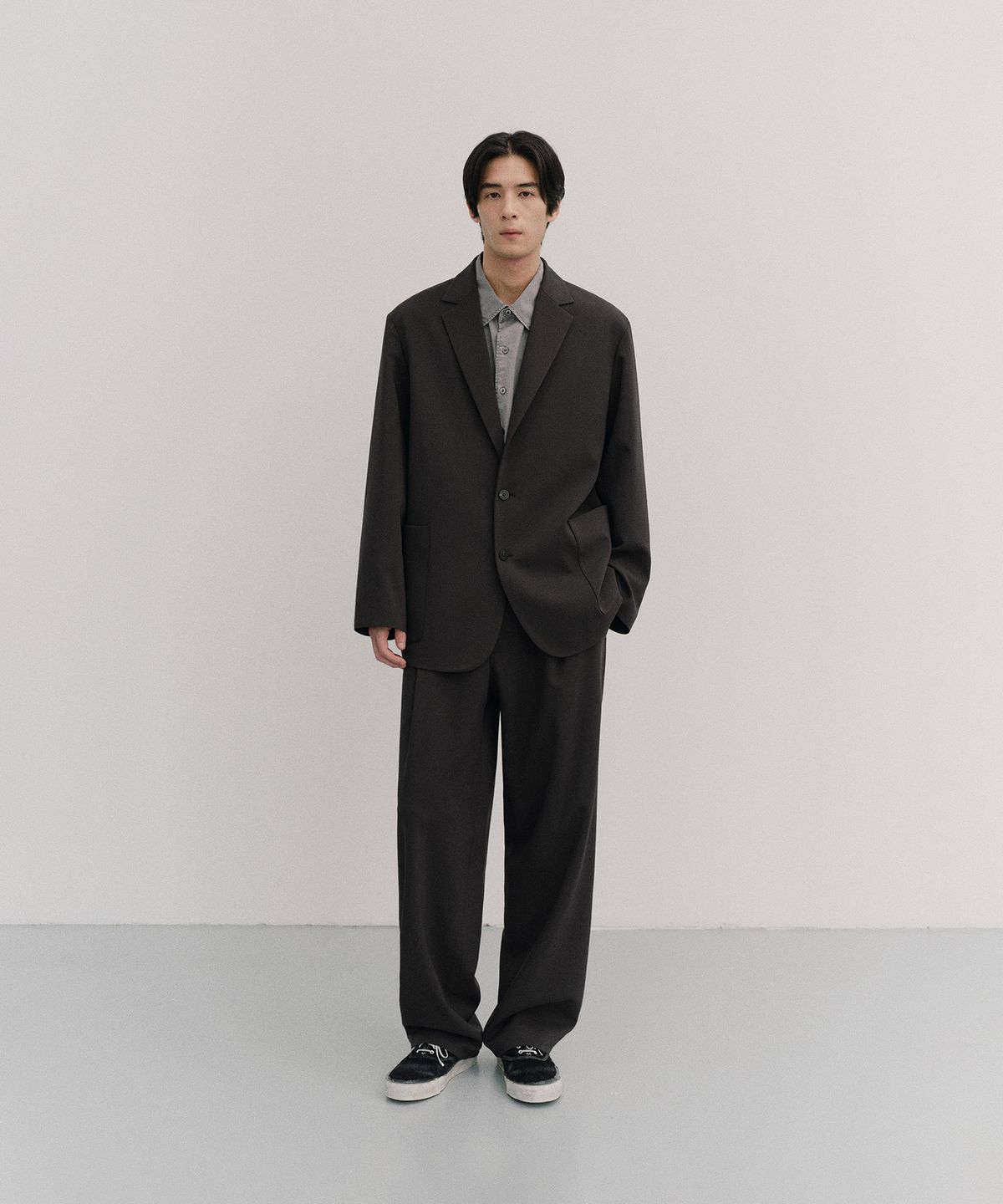 어나더 오피스(ANOTHER OFFICE) [SS] Habana Single Jacket Set-up (Charcoal)