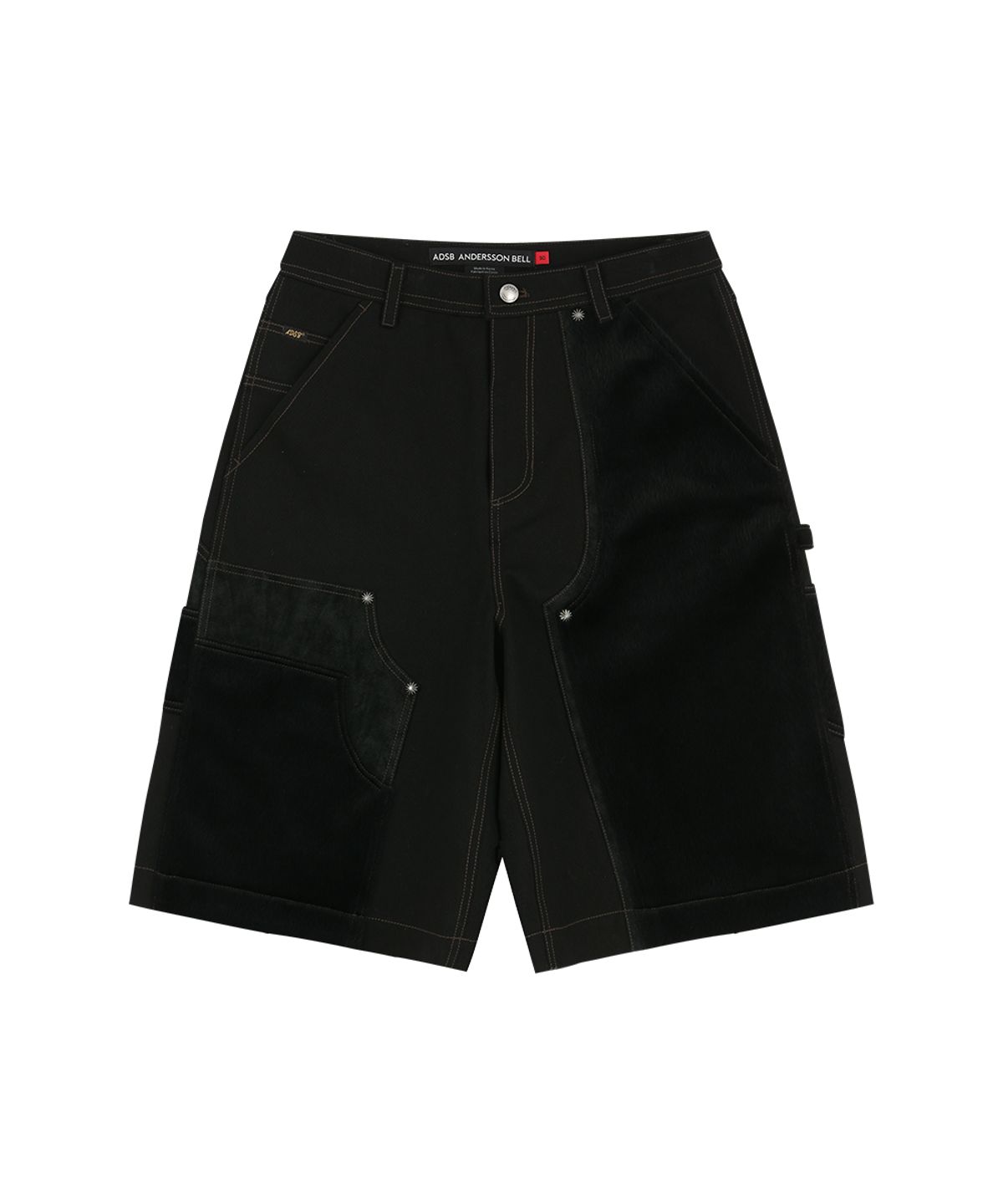 앤더슨벨(ADSB ANDERSSON BELL) FAUX PONY PATCHWORK CARPENTER SHORTS apa867m(BLACK)