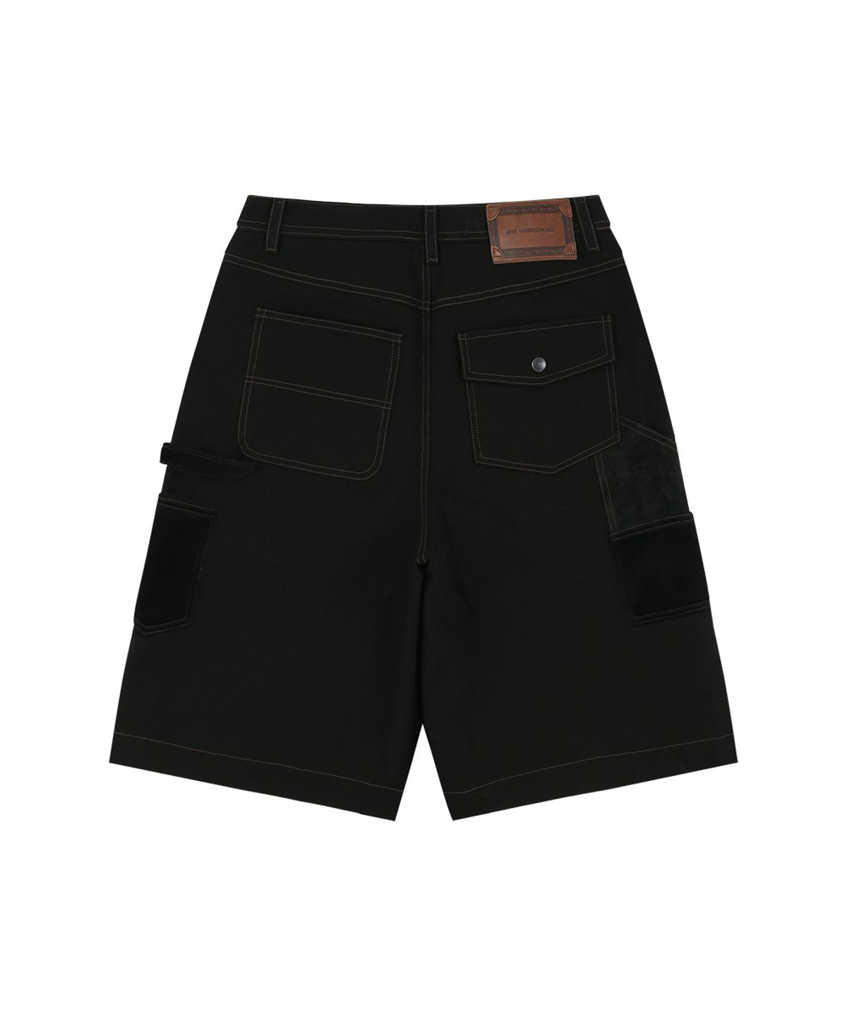 앤더슨벨(ADSB ANDERSSON BELL) FAUX PONY PATCHWORK CARPENTER SHORTS apa867m(BLACK)