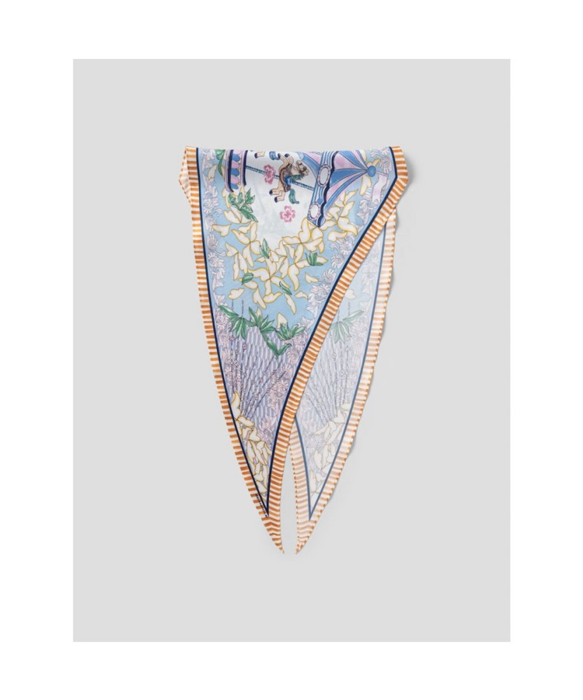 빈폴 액세서리(BEANPOLE ACCESSORY) 회전목마 그래픽 실크 마름모 스카프  오렌지