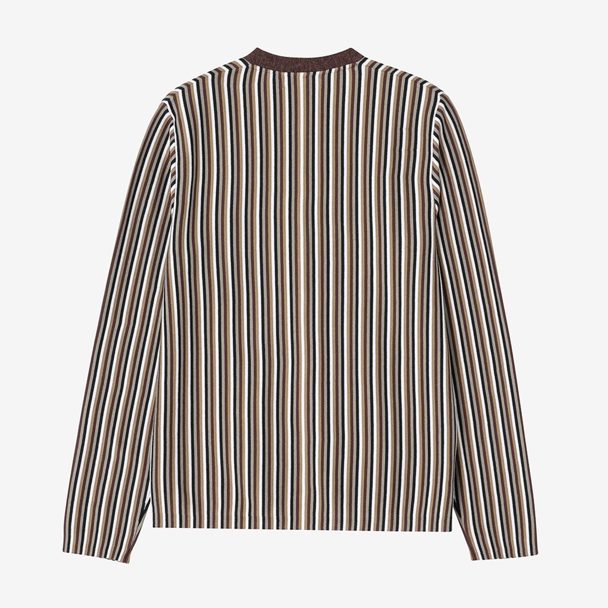 프레드페리(FRED PERRY) [Sharp] 알파카 트림 파인 스트라이프 가디건-캐링턴로드브릭 AFPM2417602-U53