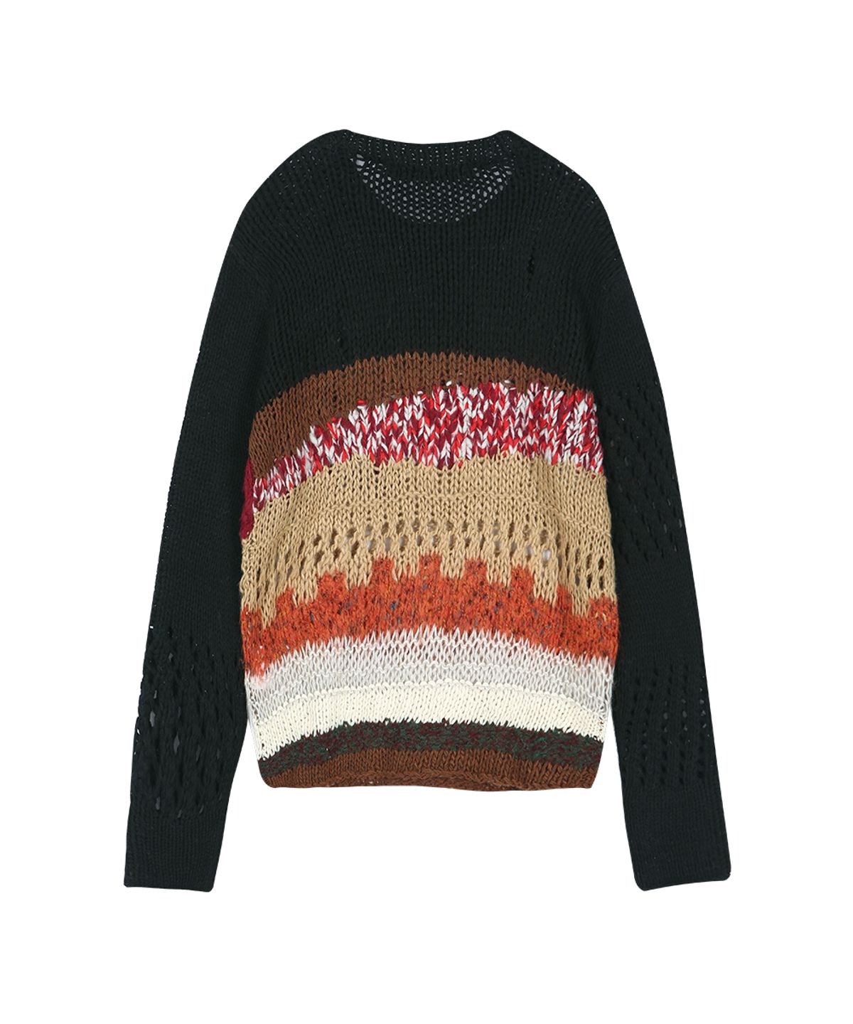 앤더슨벨(ADSB ANDERSSON BELL) BLACK HAND-CROCHETED CREW-NECK SWEATER atb1551m(BLACK)