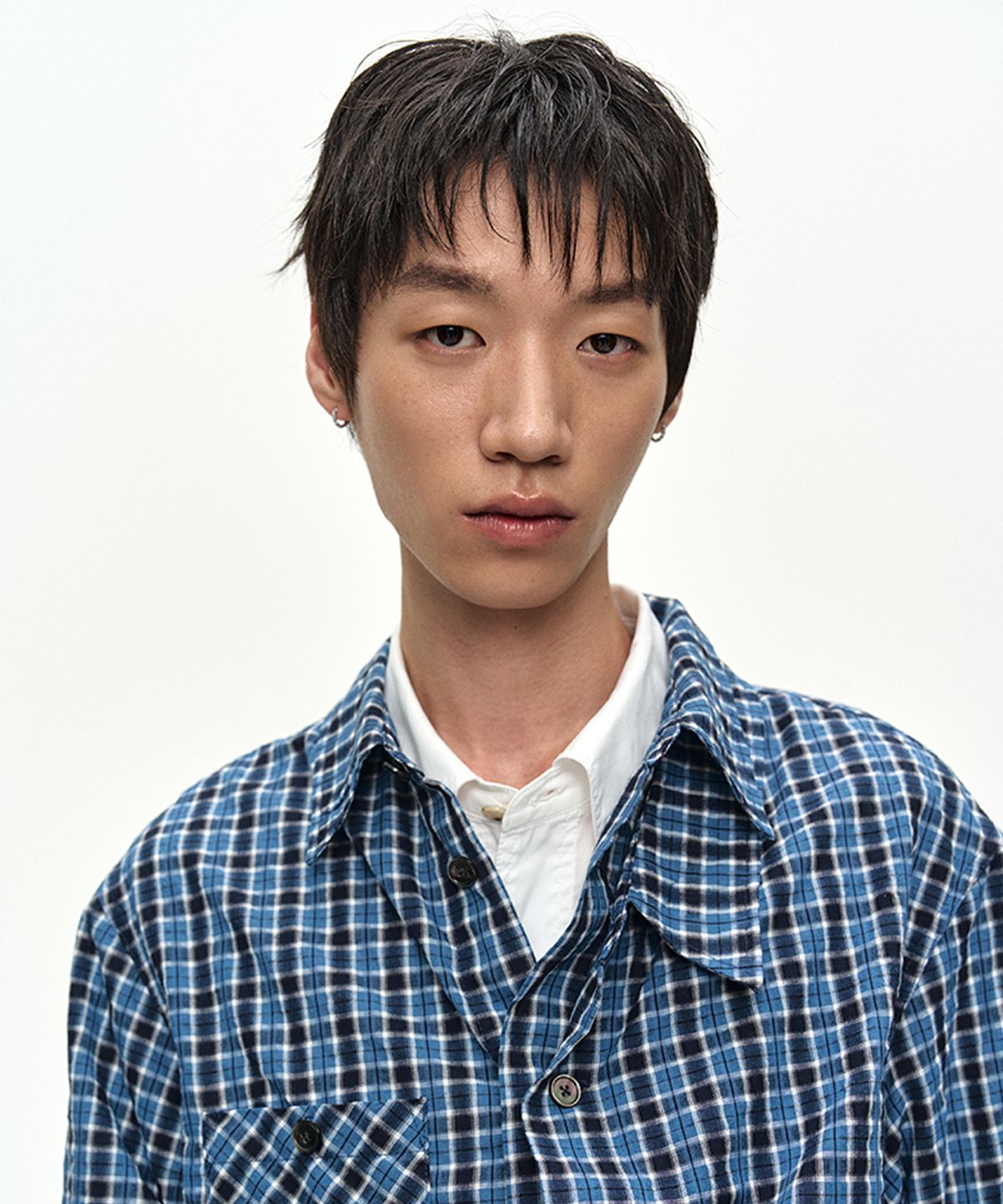 앤더슨벨(ADSB ANDERSSON BELL) BLUE CHECK LAYERED SHIRT atb1553m(BLUE)
