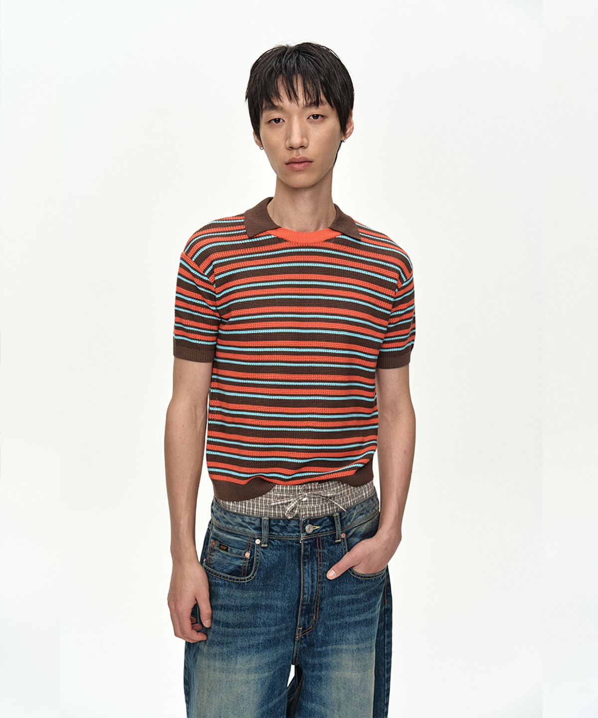 앤더슨벨(ADSB ANDERSSON BELL) UNISEX TRUNK LAYERED WIDE-LEG JEANS apa910u(BLUE)