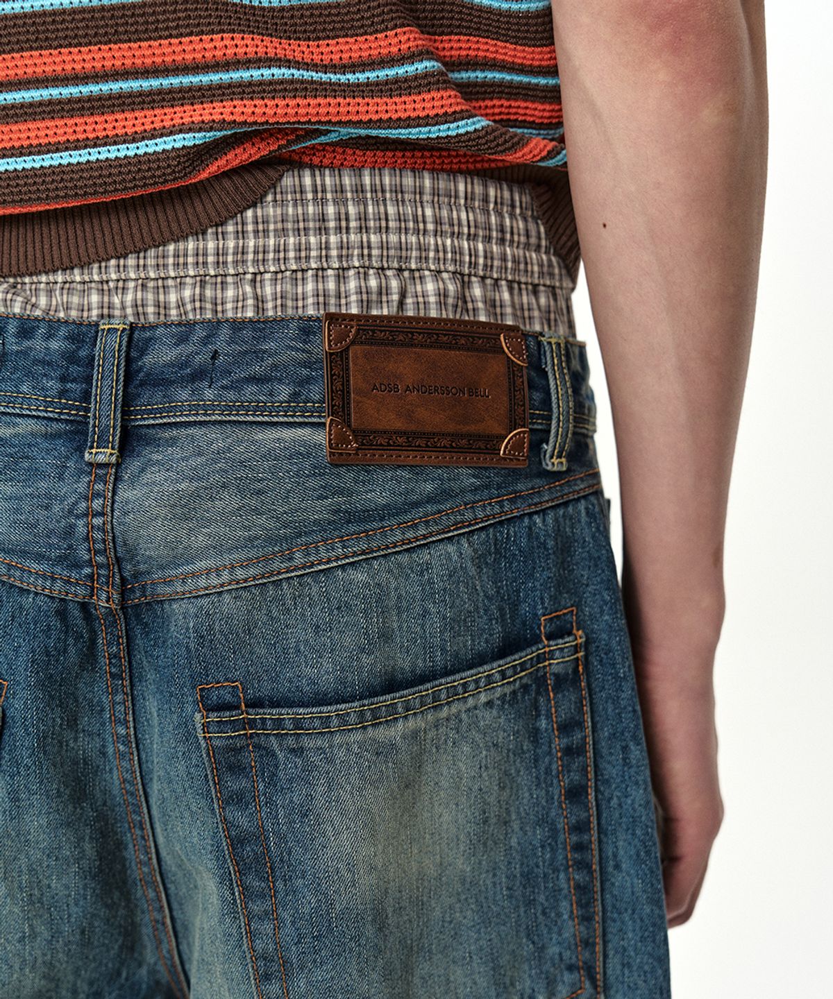 앤더슨벨(ADSB ANDERSSON BELL) UNISEX TRUNK LAYERED WIDE-LEG JEANS apa910u(BLUE)