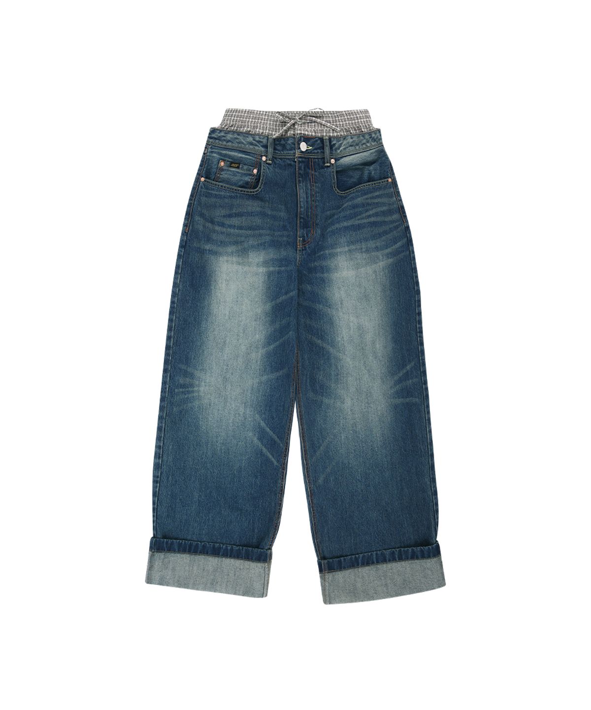 앤더슨벨(ADSB ANDERSSON BELL) UNISEX TRUNK LAYERED WIDE-LEG JEANS apa910u(BLUE)