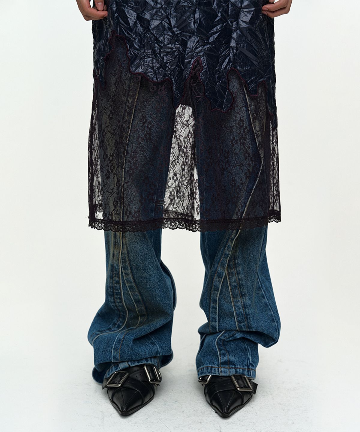앤더슨벨(ADSB ANDERSSON BELL) EMBROIDERY LACE DRESS atb1520w(NAVY)