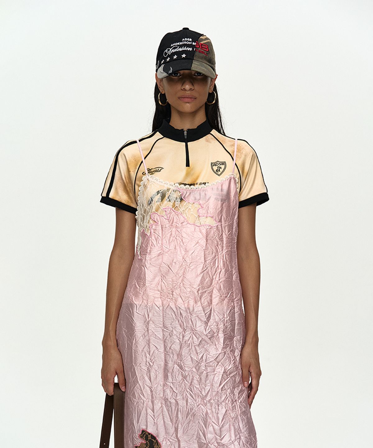 앤더슨벨(ADSB ANDERSSON BELL) EMBROIDERY LACE DRESS atb1520w(PINK/BROWN)