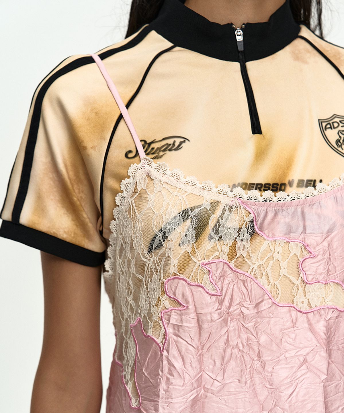앤더슨벨(ADSB ANDERSSON BELL) EMBROIDERY LACE DRESS atb1520w(PINK/BROWN)