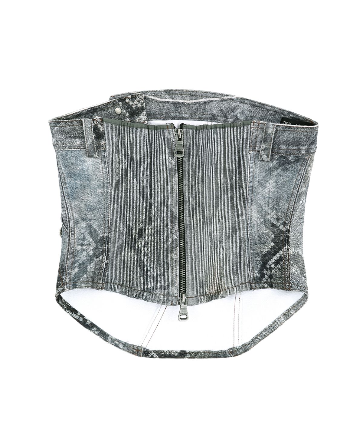 앤더슨벨(ADSB ANDERSSON BELL) PYTHON FADE DENIM PRINTED TWIST BUSTIER atb1492w(BLUE)