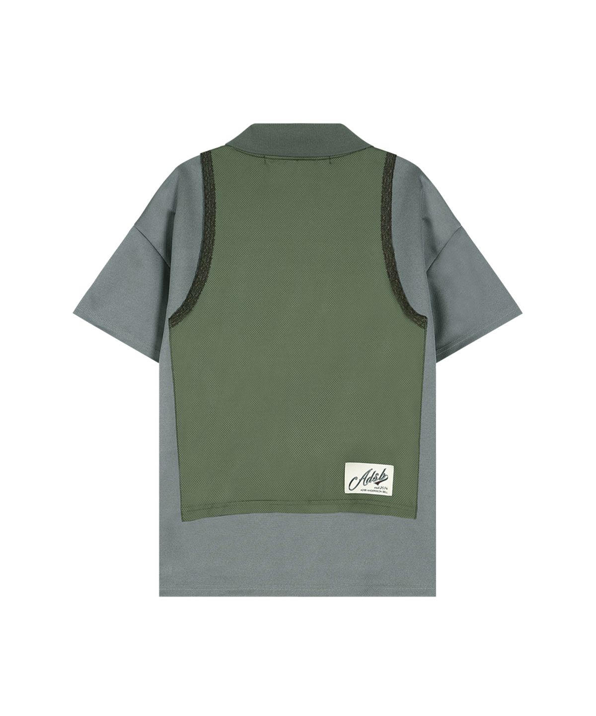 앤더슨벨(ADSB ANDERSSON BELL) LACE TRIMMED POLO JERSEY TOP atb1488w(GREY/KHAKI)