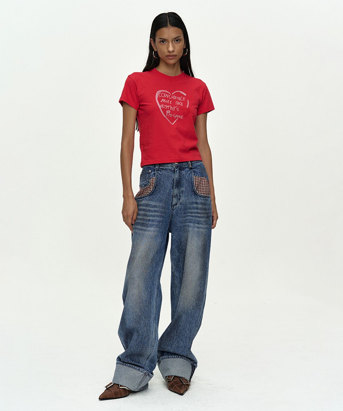 앤더슨벨(ADSB ANDERSSON BELL) (ESSENTIAL) BABY HEARTFIX T-SHIRT atb1418w(RED)