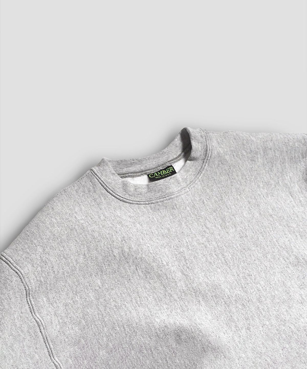 캠버 스포츠웨어(CAMBER SPORTSWEAR) 크로스니트 크루넥 스웻셔츠, 헤더그레이