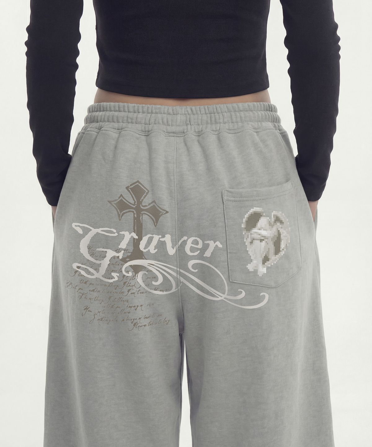 그레이버(GRAVER) [UNISEX]DONTCRY 트레이닝 와이드 팬츠_2color