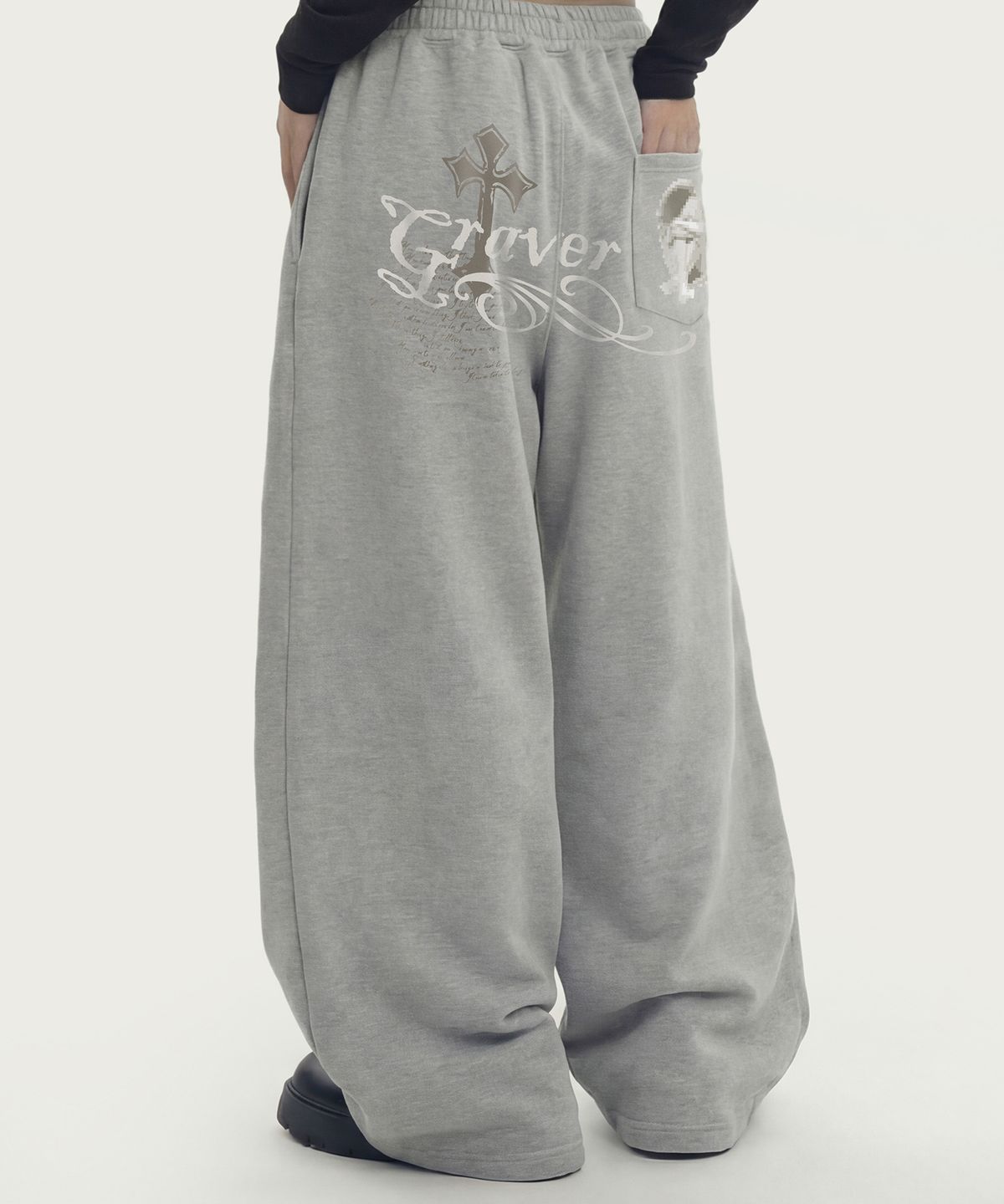 그레이버(GRAVER) [UNISEX]DONTCRY 트레이닝 와이드 팬츠_2color
