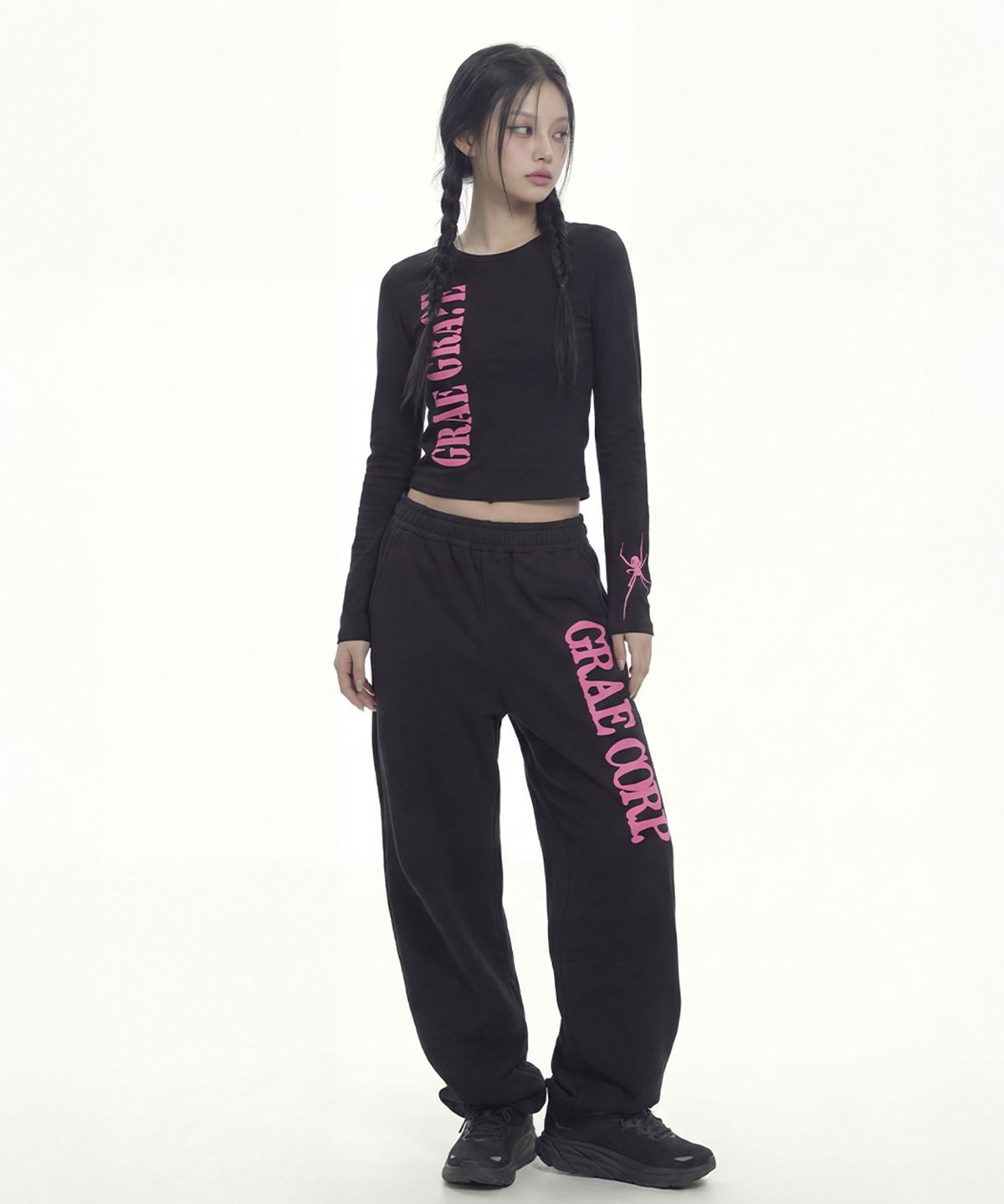그레이버(GRAVER) [UNISEX]GRAECORP 트레이닝 와이드 팬츠_2color
