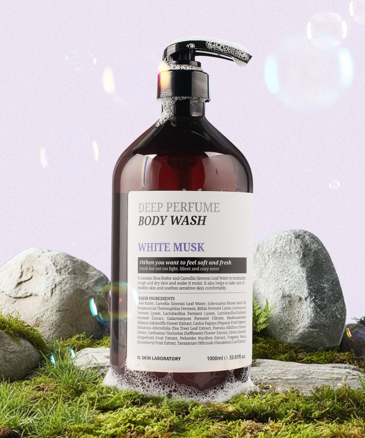 더블유피부연구소(W.SKIN LABORATORY) 딥 퍼퓸 고보습 바디워시 1000ml 2종  / 베이비파우더향, 화이트머스크향