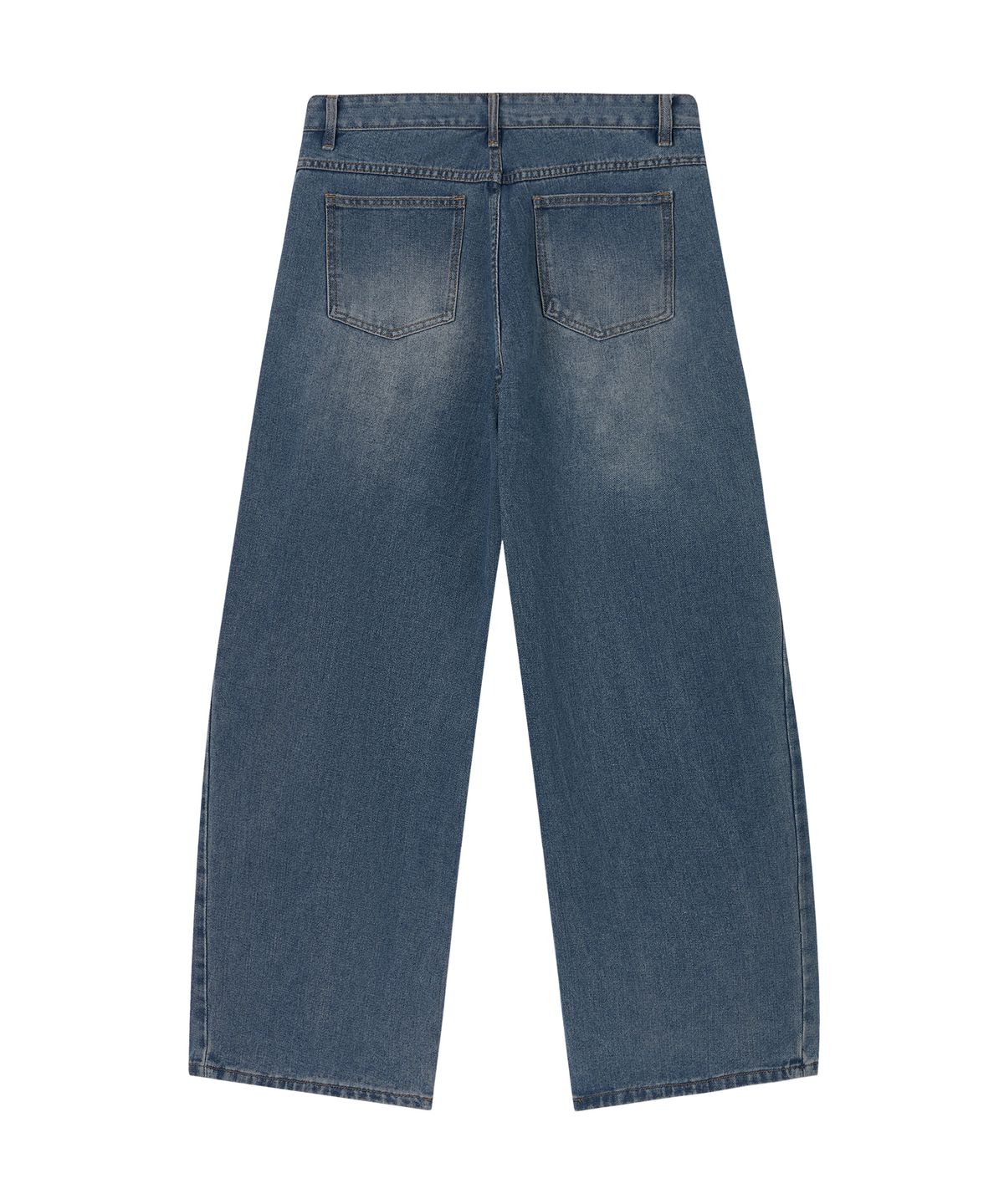 그레이버(GRAVER) [UNISEX]NAVI 와이드 커브드 진_Dark Blue