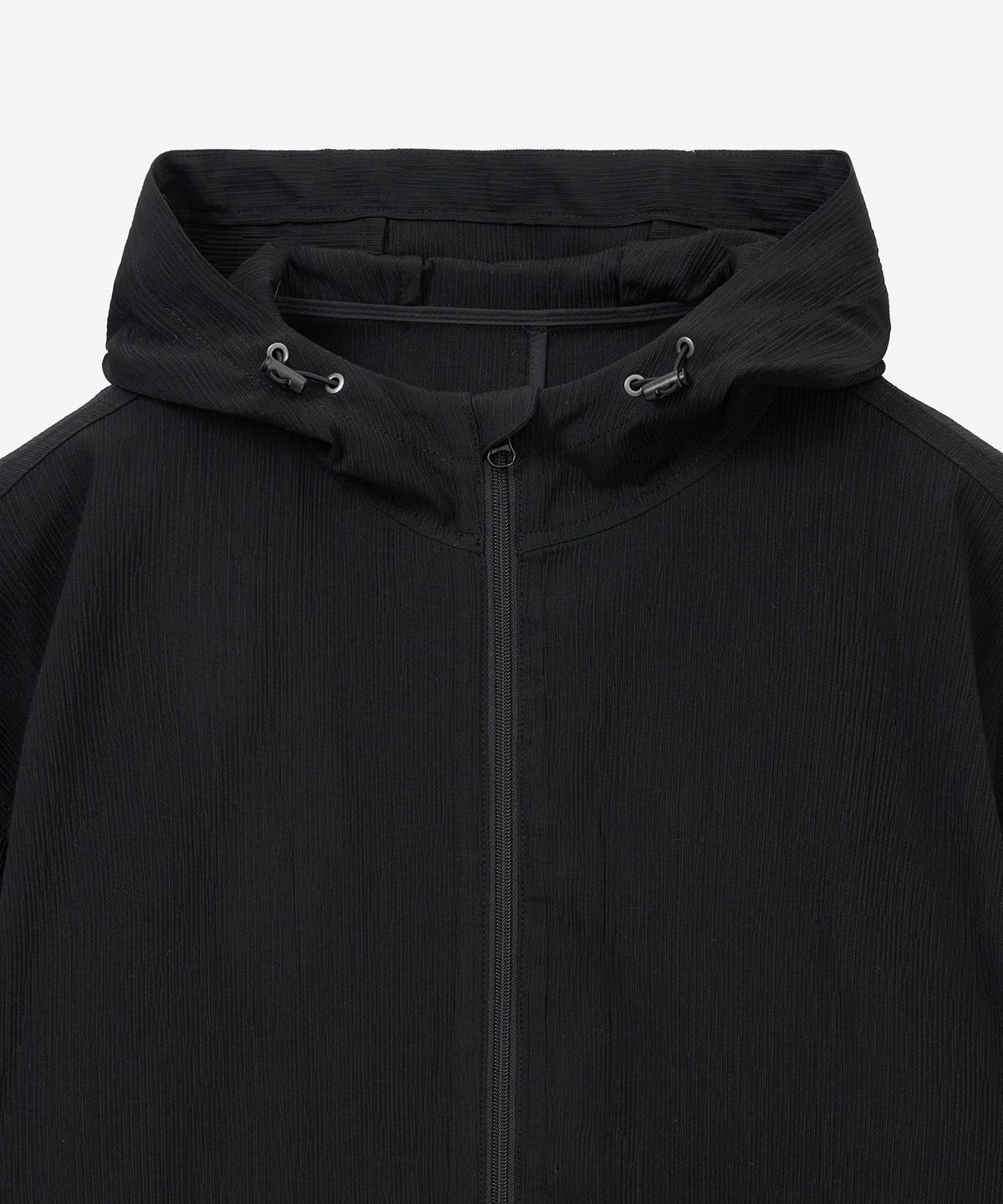 티엔지티(TNGT) Kinoshita Seersucker Hooded Zip-up (Black) TNJU6E106BK