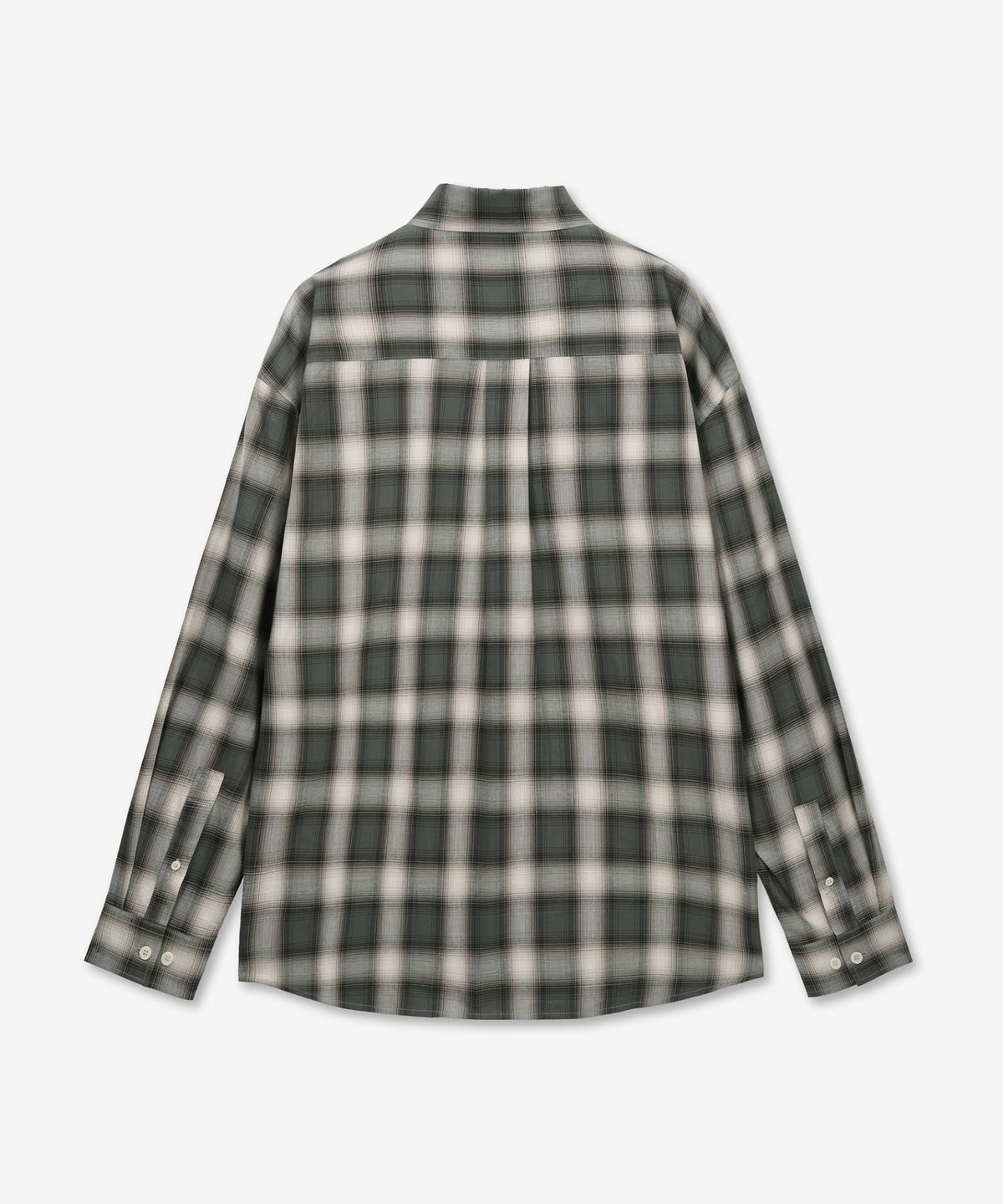 티엔지티(TNGT) Oversized Check Shirt (Olive Grey) TNSH6E106E2