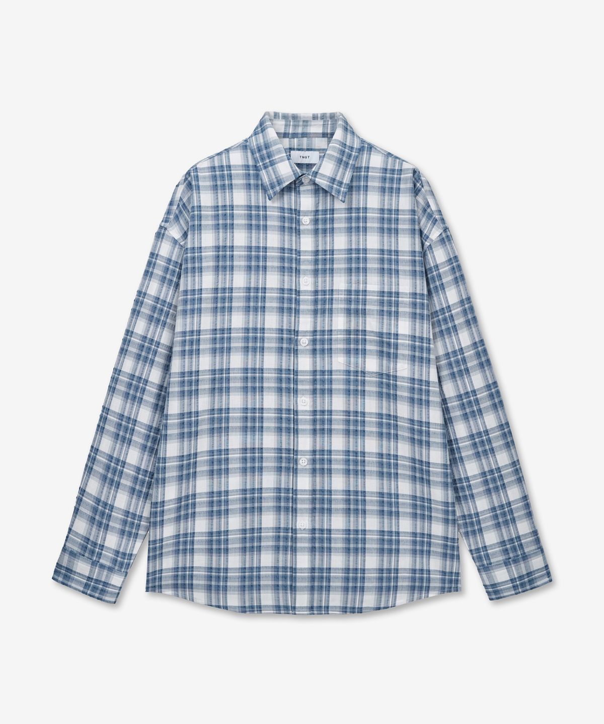 티엔지티(TNGT) Vintage Seersucker Check Shirt (Blue) TNSH6E107B2