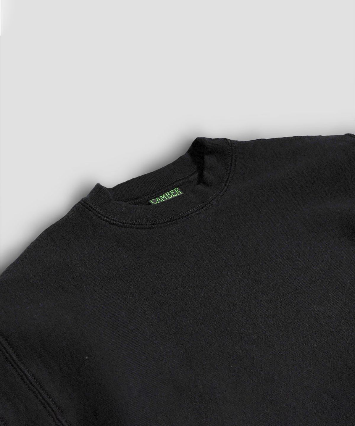 캠버 스포츠웨어(CAMBER SPORTSWEAR) 크로스니트 크루넥 스웻셔츠, 블랙