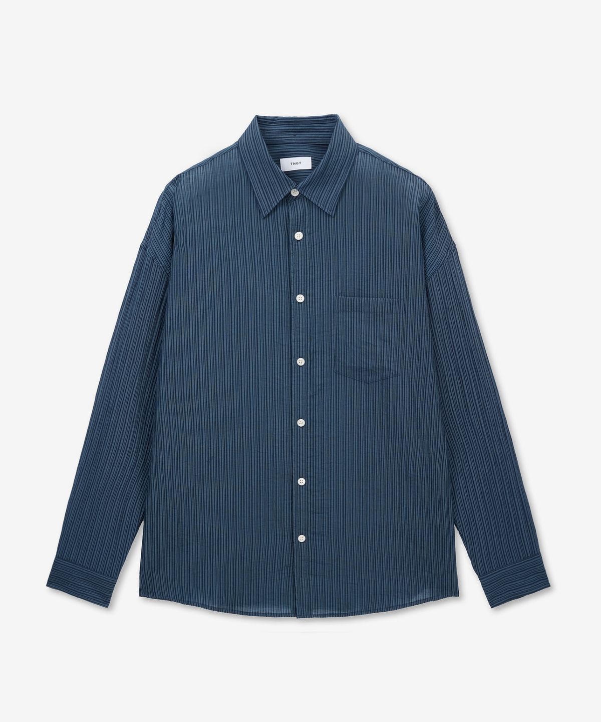 티엔지티(TNGT) Kinoshita Seersucker Stripe Shirts (Blue) TNSH6E103B2