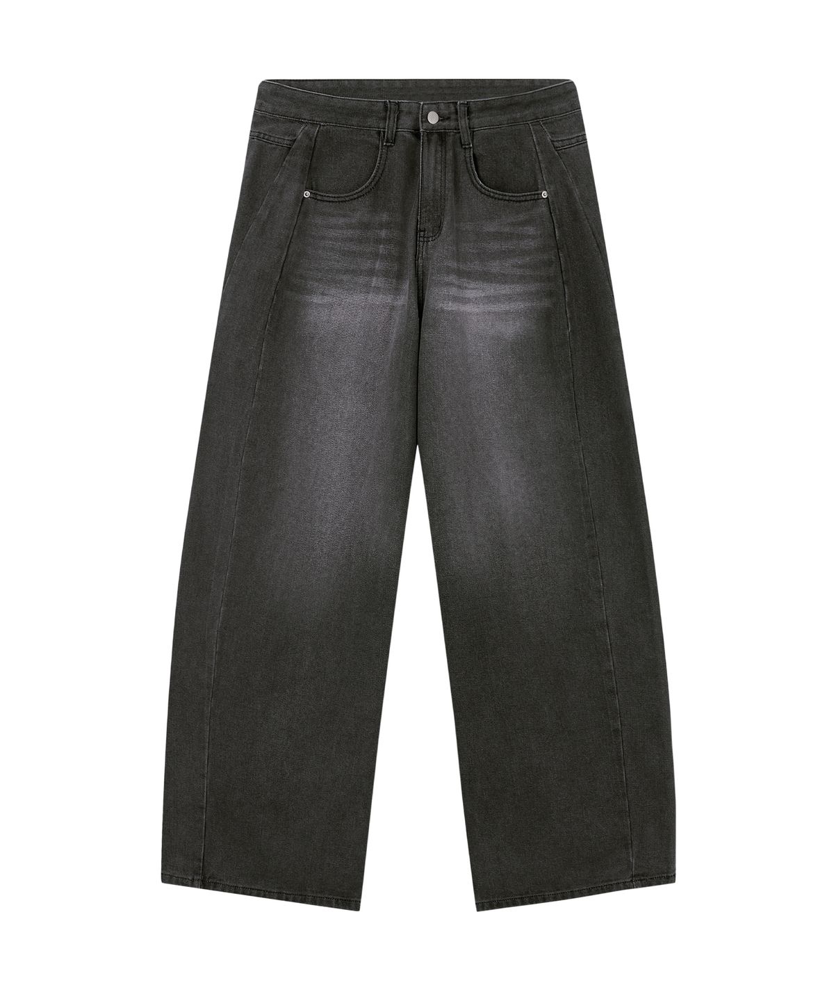 그레이버(GRAVER) [UNISEX]GRAE-S SPOT 와이드 커브드 진_Washed Black