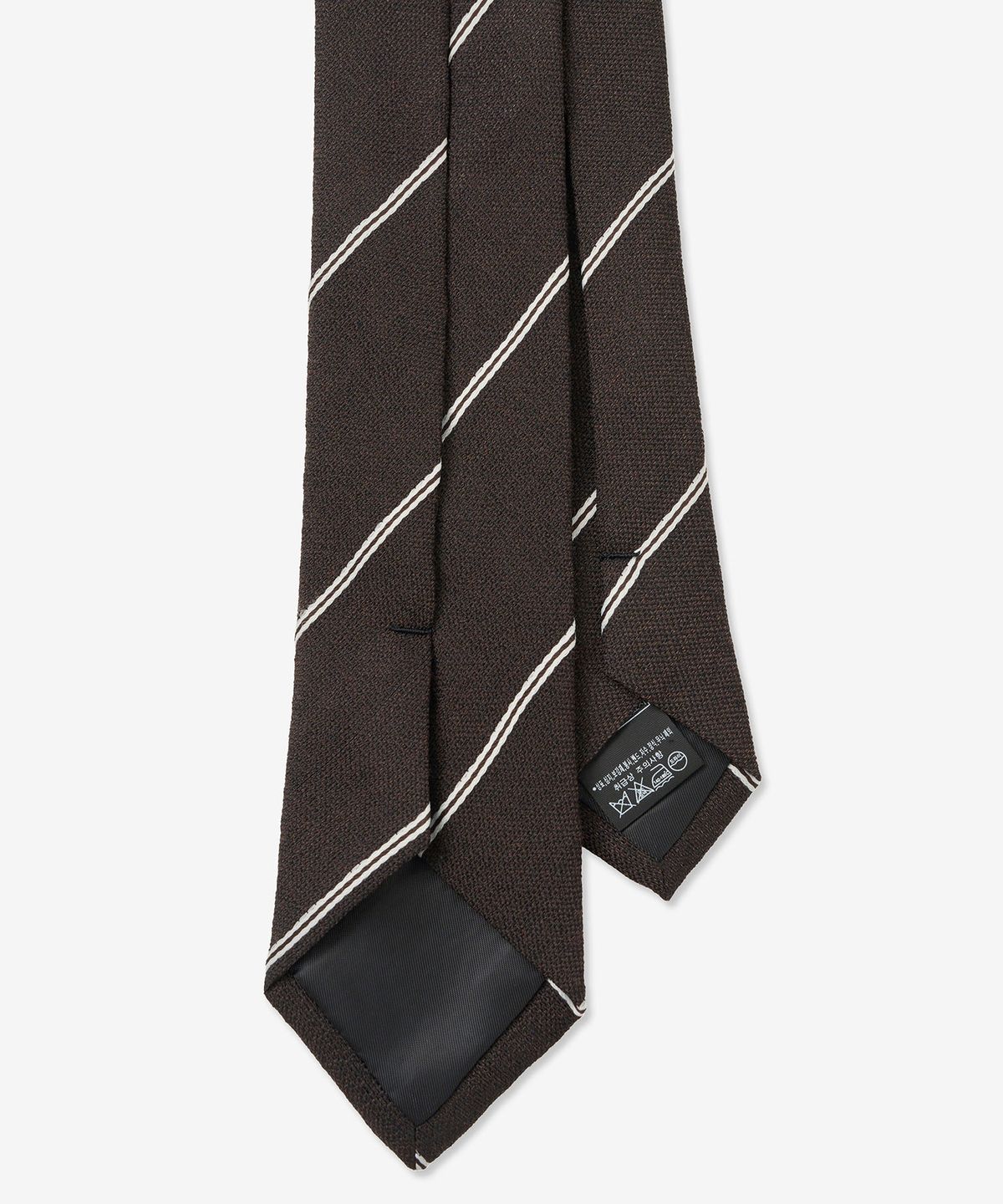 티엔지티(TNGT) Wool Blended Regimental Slim Tie (Deep Brown) TNNE6E101D2