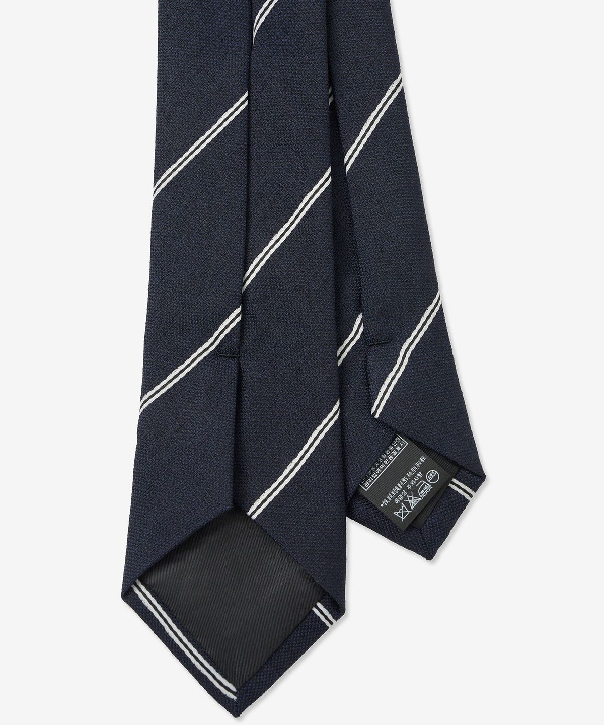 티엔지티(TNGT) Wool Blended Regimental Slim Tie (Dark Navy) TNNE6E101N2
