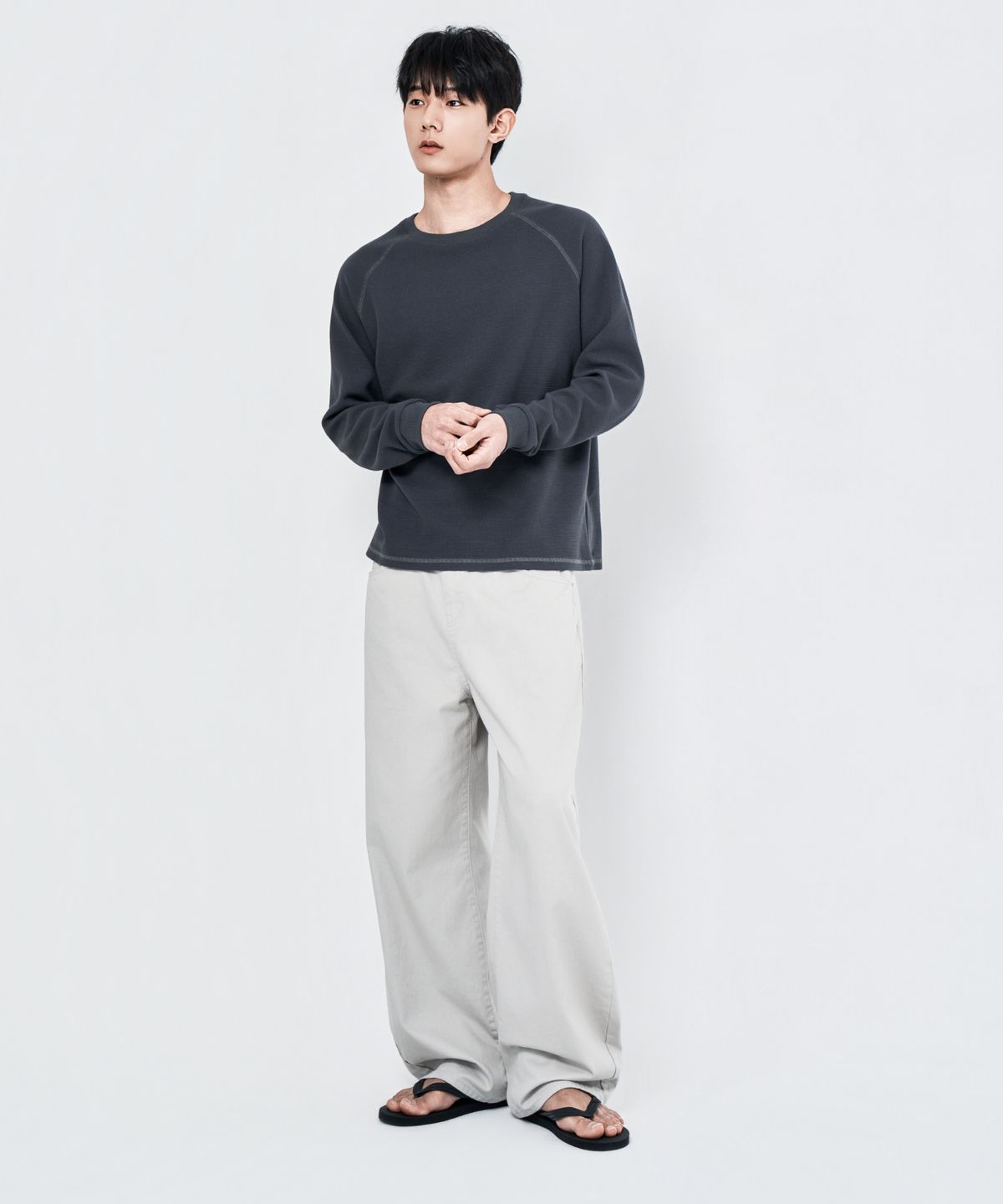 와르(WAAR) M1080 와플 롱 슬리브 티(3colors)