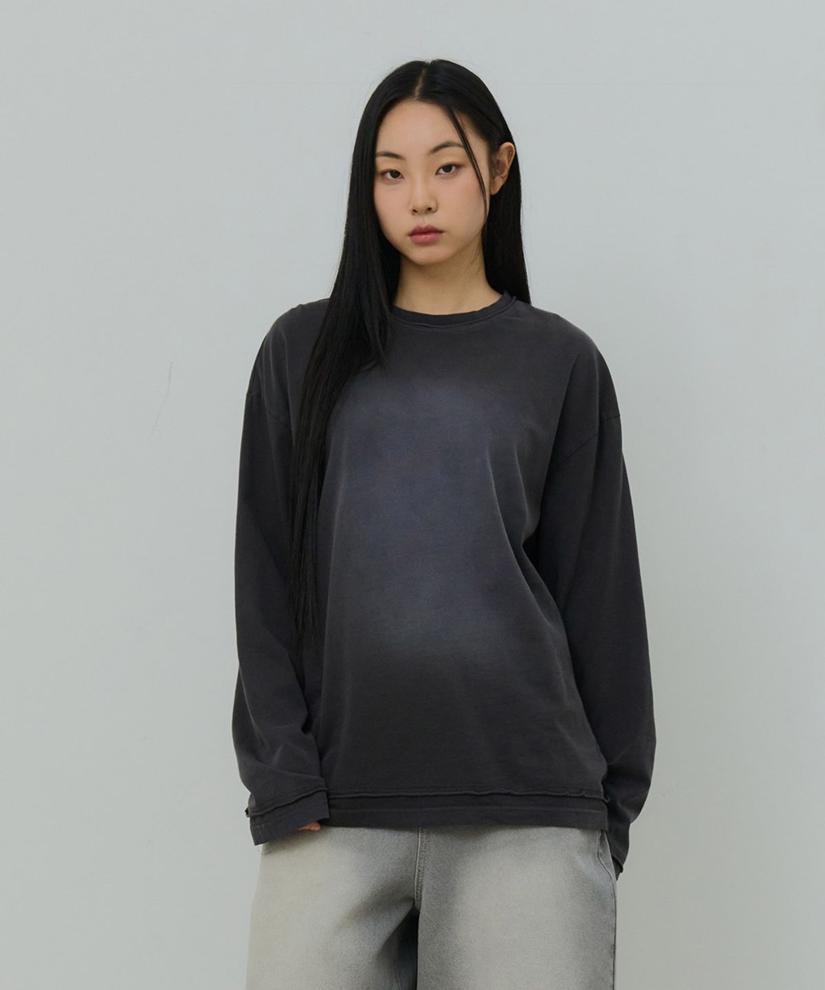 데시레드(DESIRED) 데끼 워싱 긴팔 티셔츠-FASK5102B09