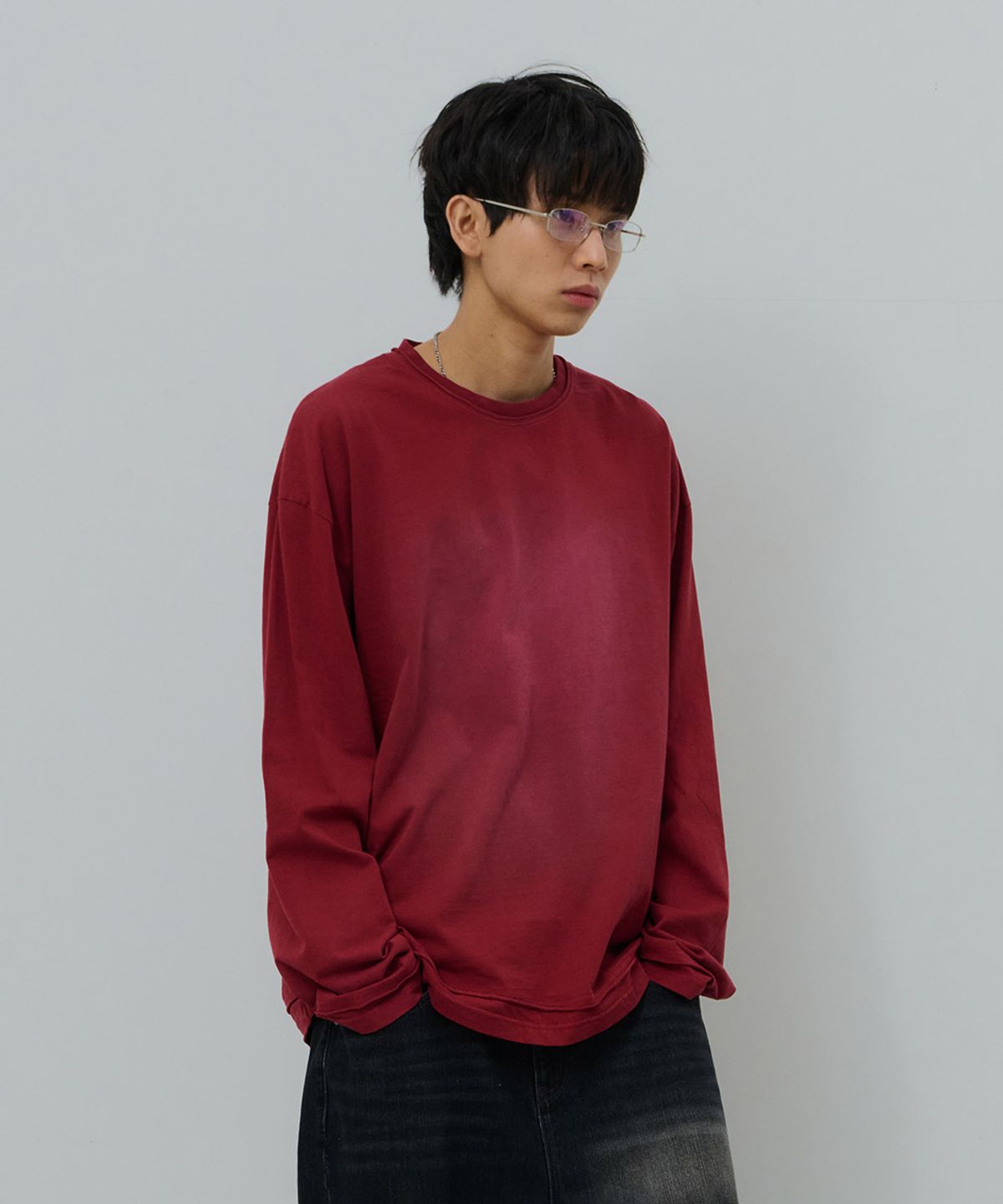 데시레드(DESIRED) 데끼 워싱 긴팔 티셔츠-FASK5102B07