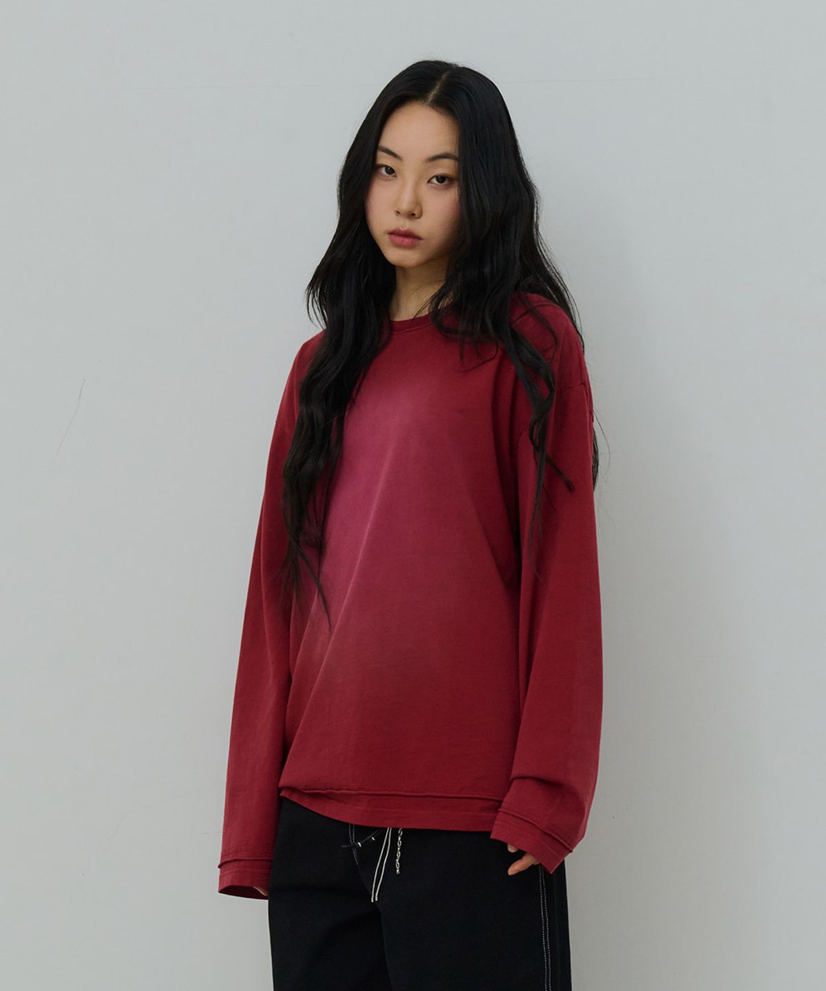 데시레드(DESIRED) 데끼 워싱 긴팔 티셔츠-FASK5102B07