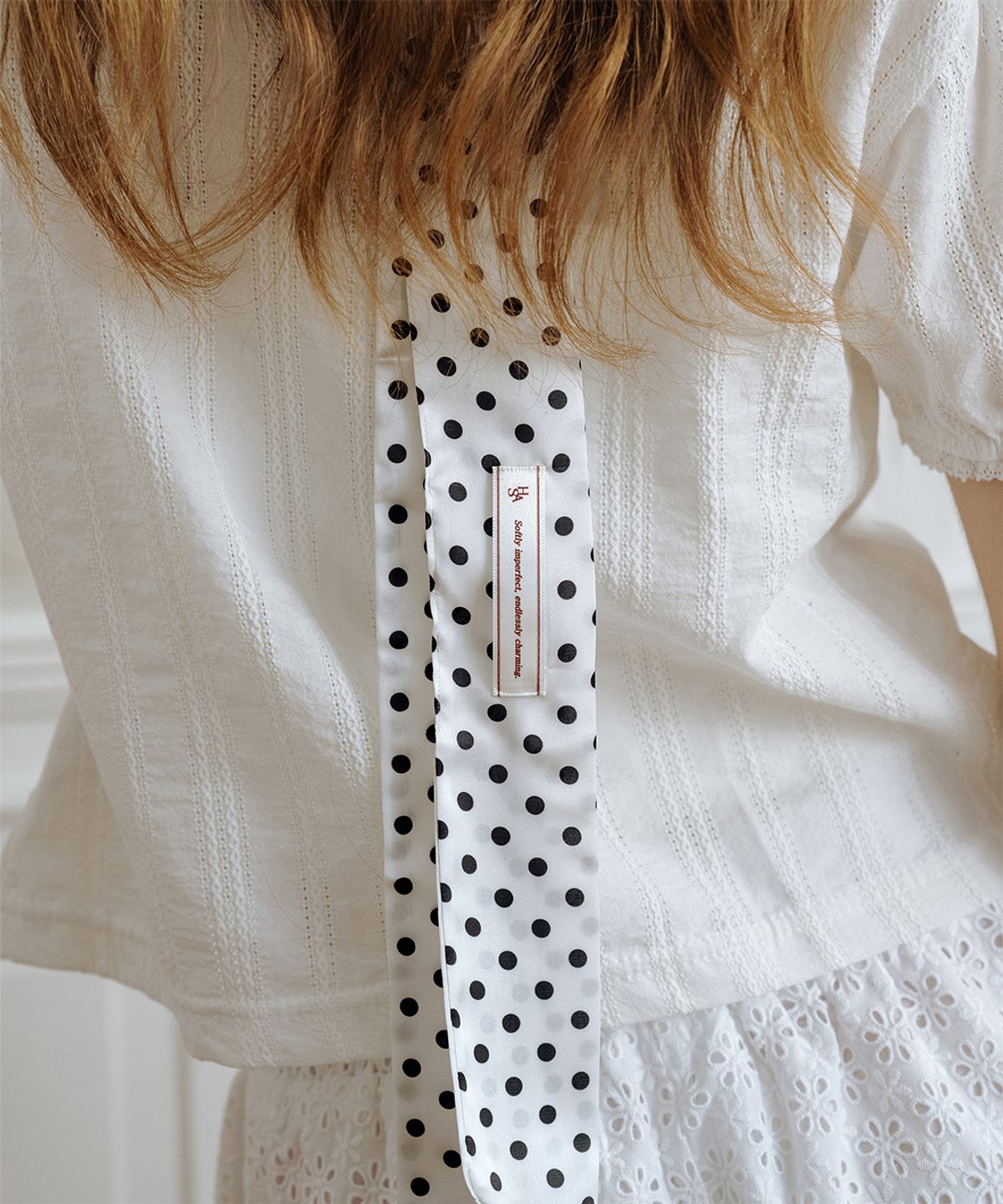하스(HAS) HML017 Polka Satin Skinny Scarf