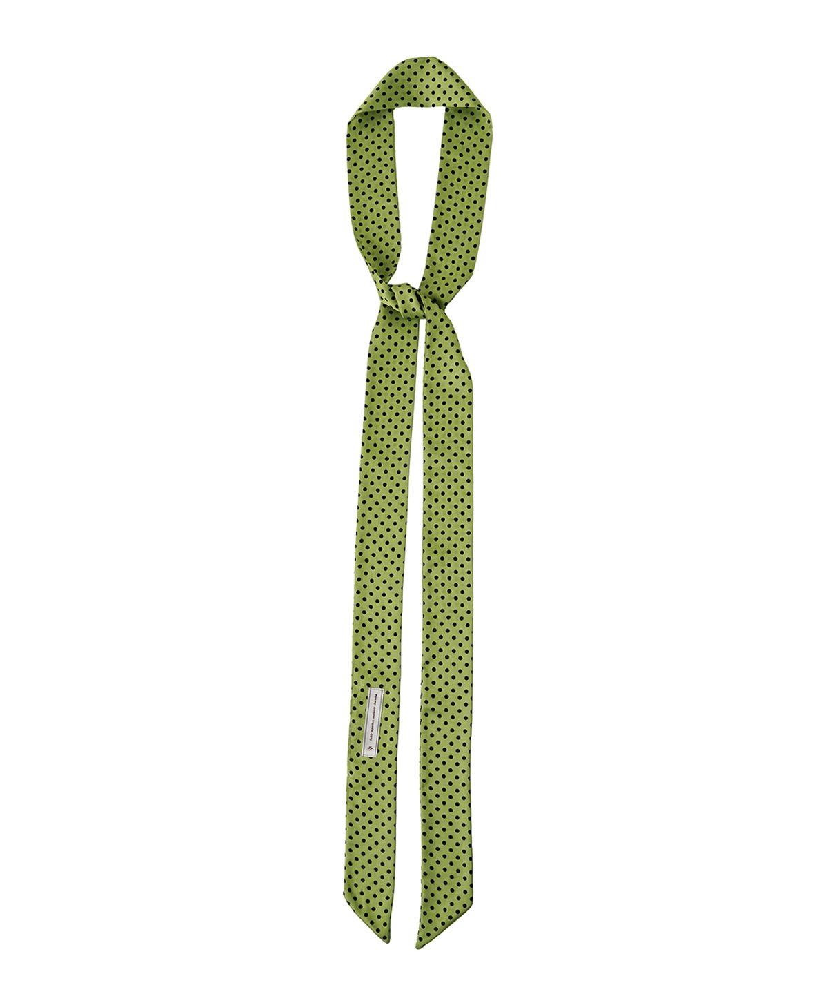 하스(HAS) HML016 Green Dot Satin Skinny Scarf