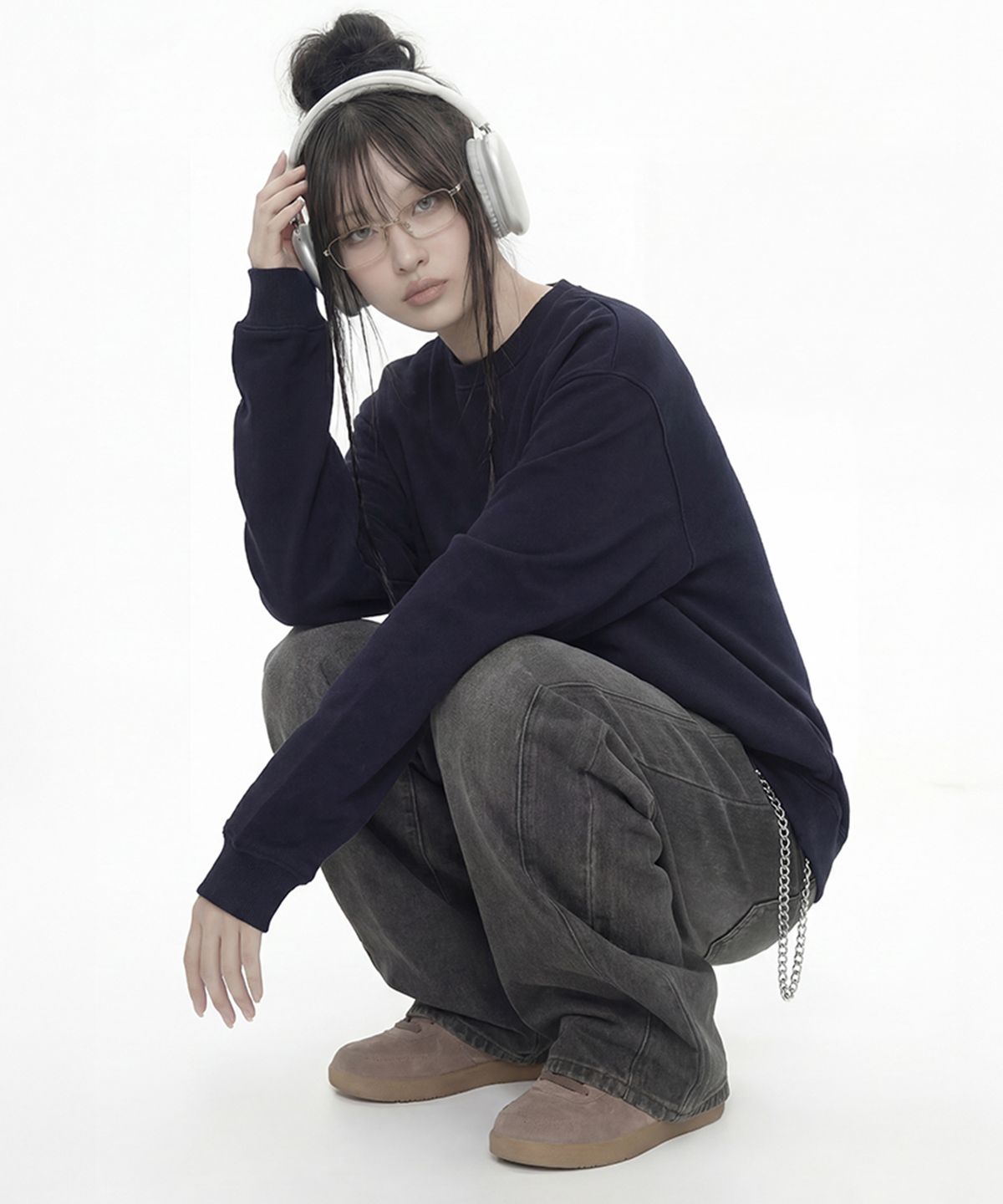 그레이버(GRAVER) [UNISEX]STAR H 와이드 커브드 진_3color