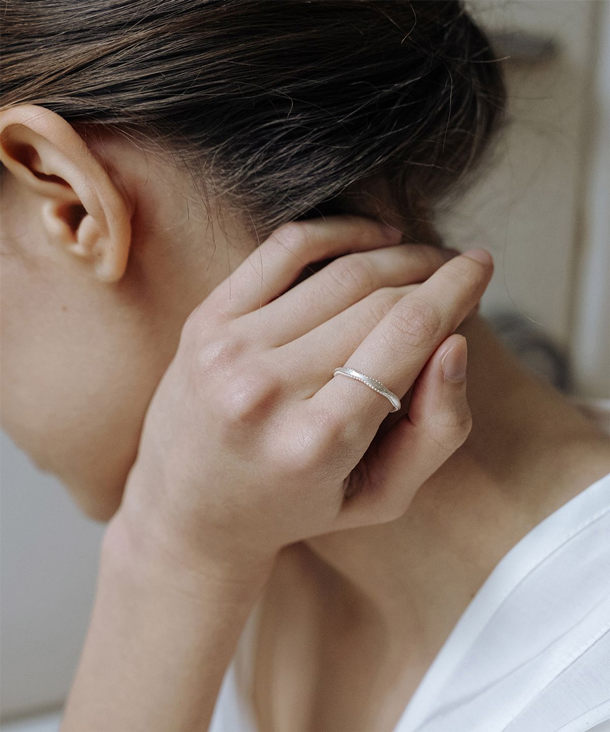 하스(HAS) HML013 Dot Line Open Ring
