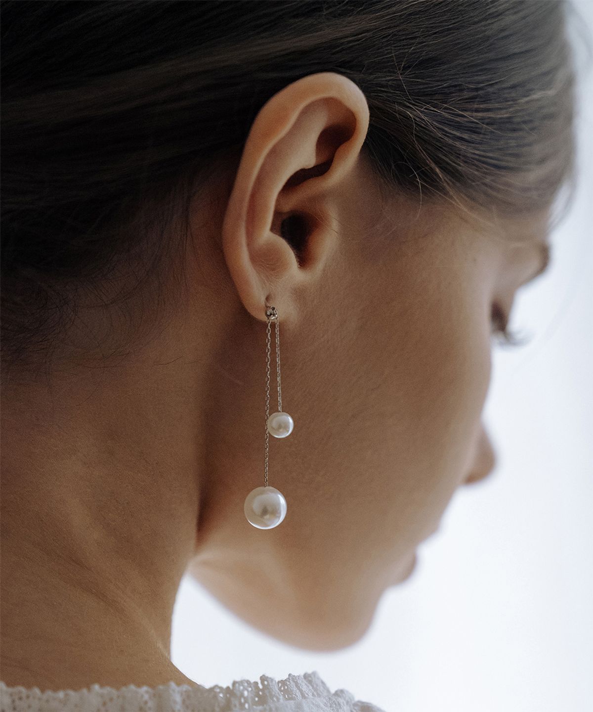 하스(HAS) HML009 Pearl Drop Chain Earrings