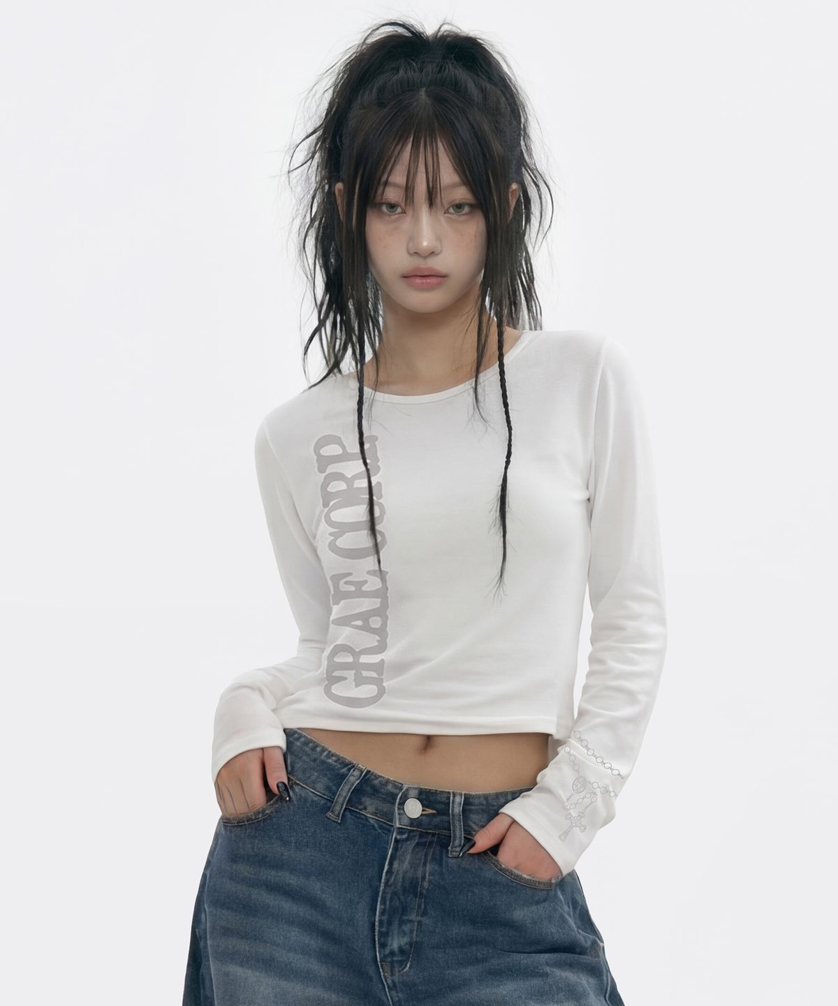 그레이버(GRAVER) [WOMAN]GRAECORP U넥 롱슬리브_2color