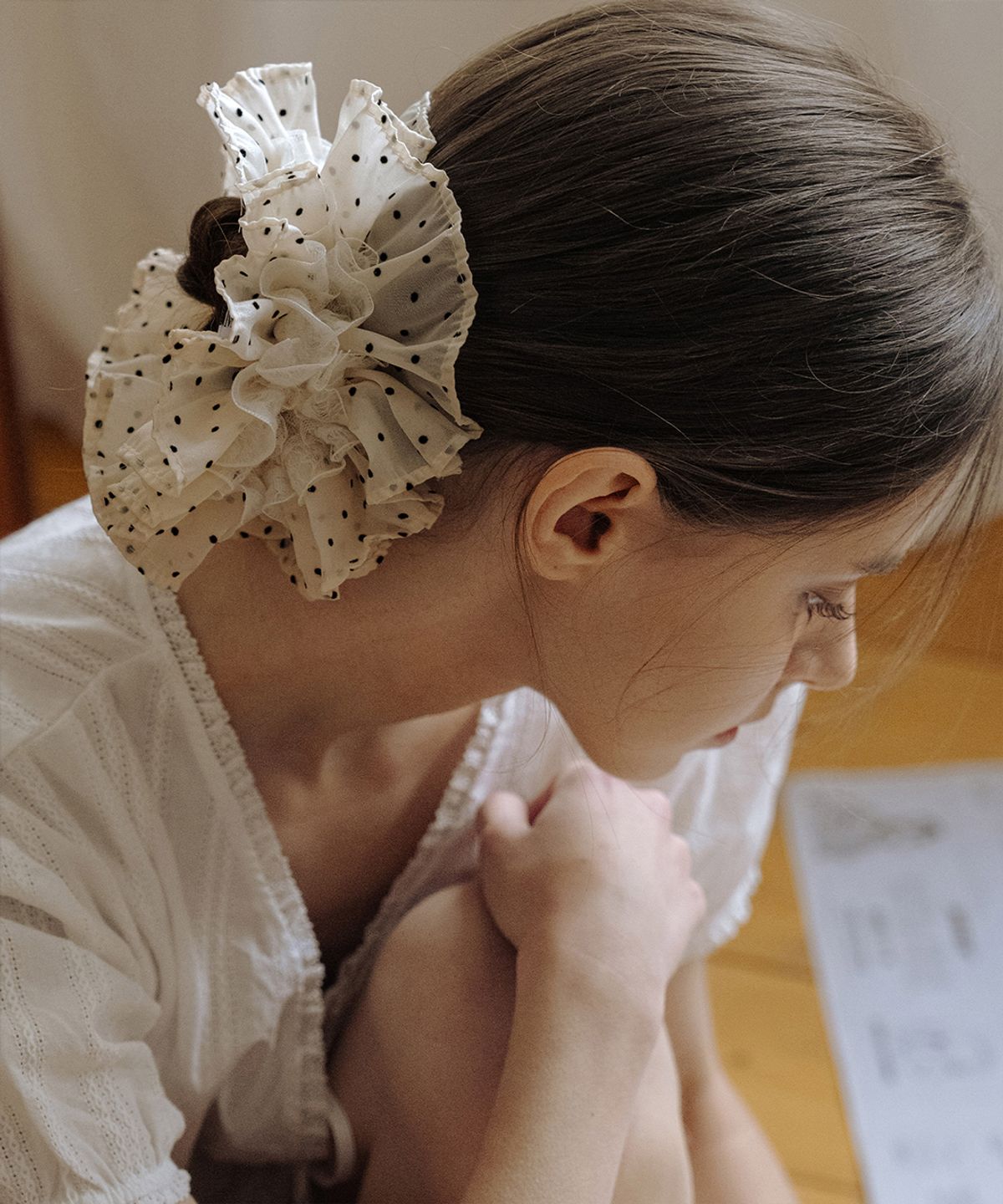 하스(HAS) HML002 Dot Ruffle Lace Scrunchie