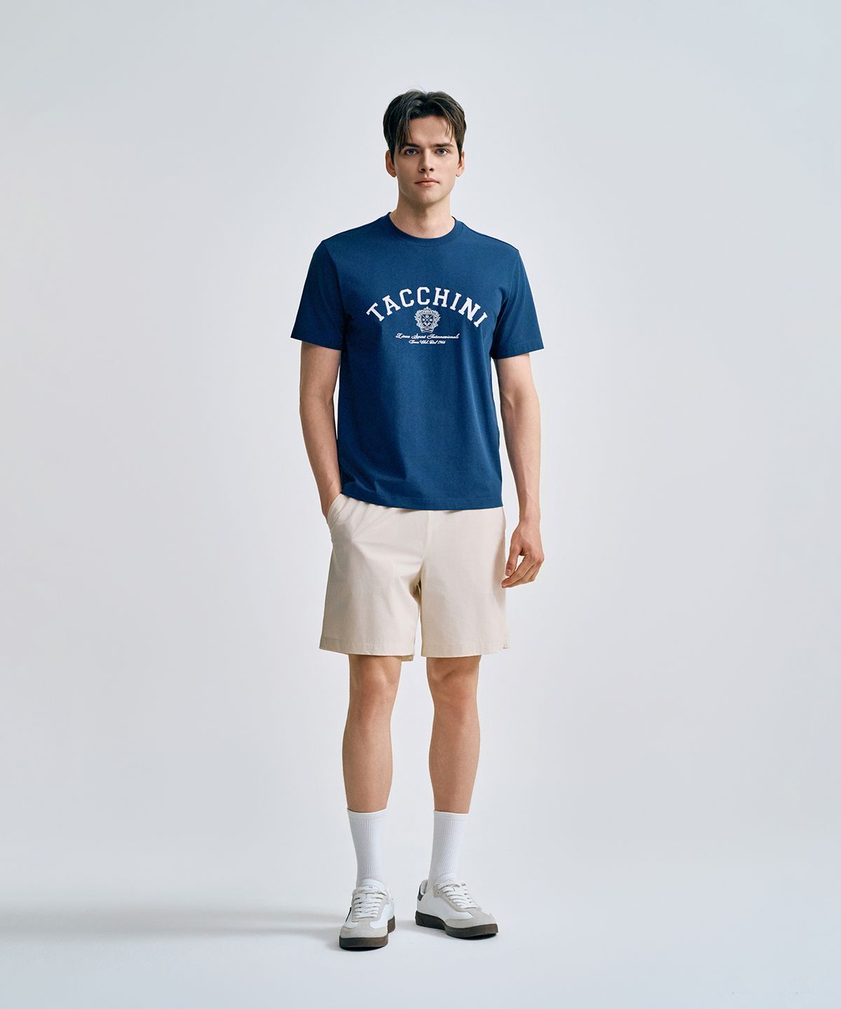 세르지오 타키니(SERGIO TACCHINI) U 클래식 그래픽 반팔 티셔츠 (Navy)
