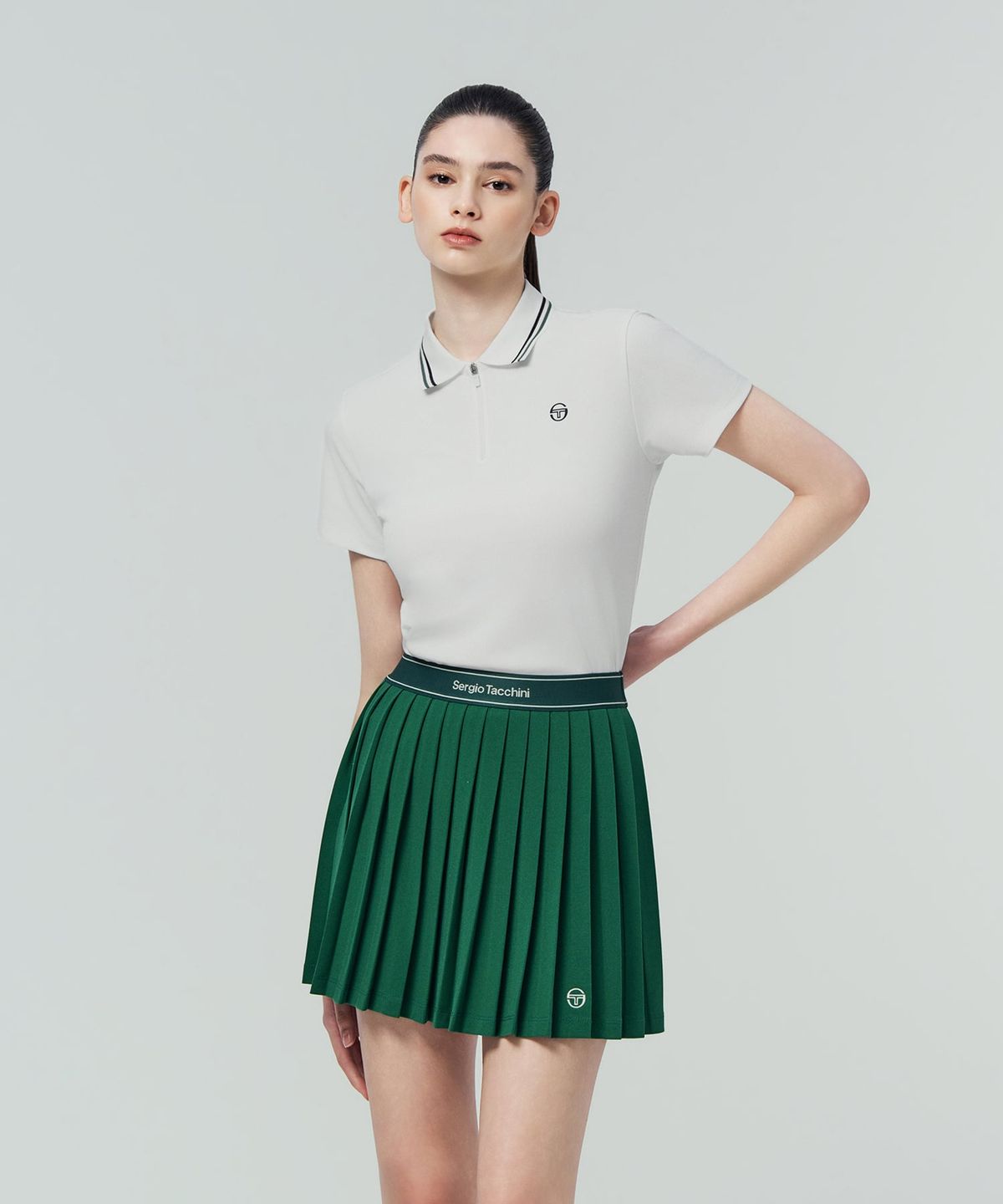 세르지오 타키니(SERGIO TACCHINI) W 지퍼넥 폴로 (White)