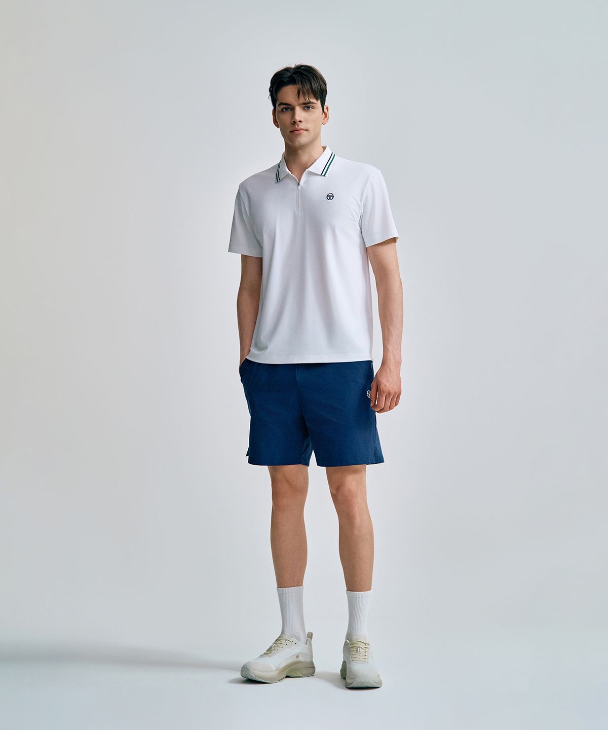 세르지오 타키니(SERGIO TACCHINI) M 지퍼넥 폴로 (White)