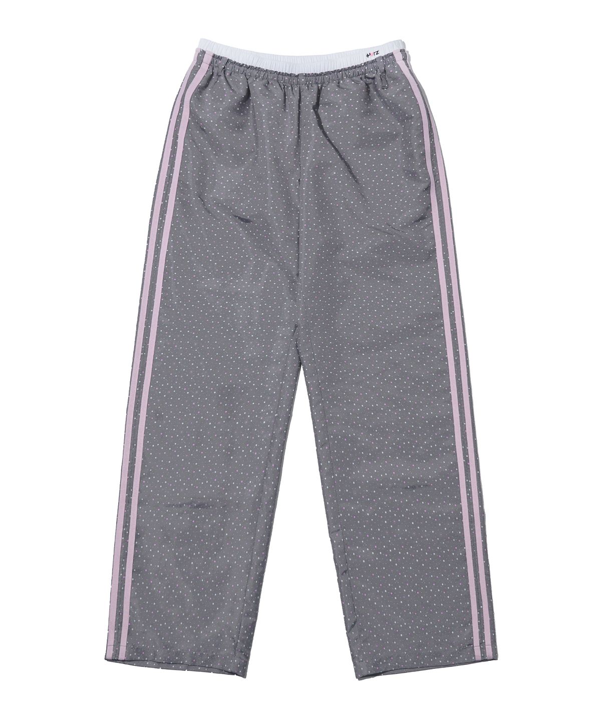 유희(YOUHEE) [YOUHEEXOTZ] STAR PATTERN LAYERED BANDING TRACK PANTS_GREY